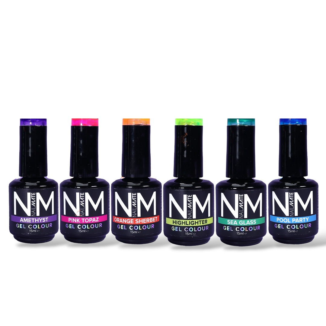 Hema Free Gel Polish Rainbow Stained Glass 6pcs Collection