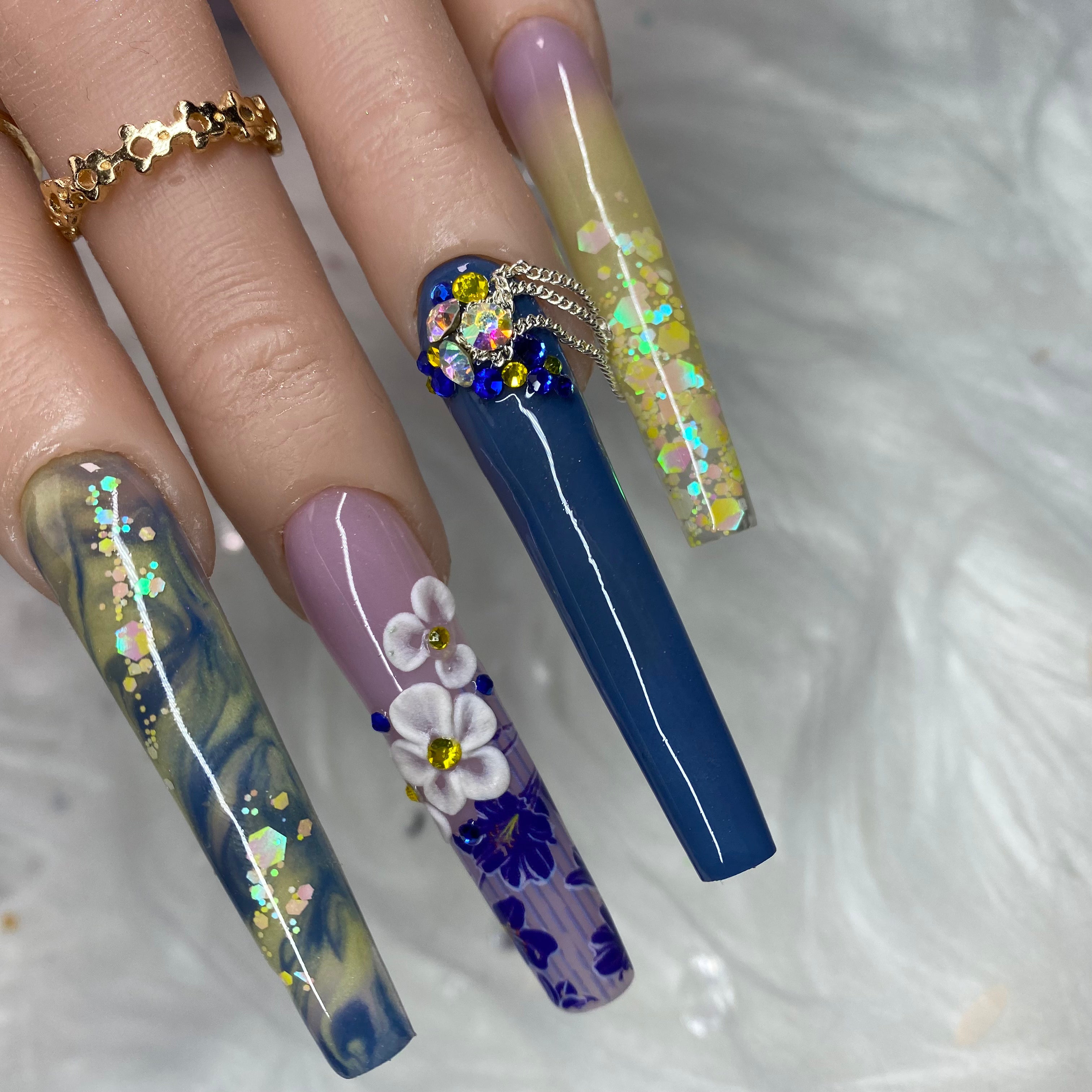 Silver Nail Art Chain