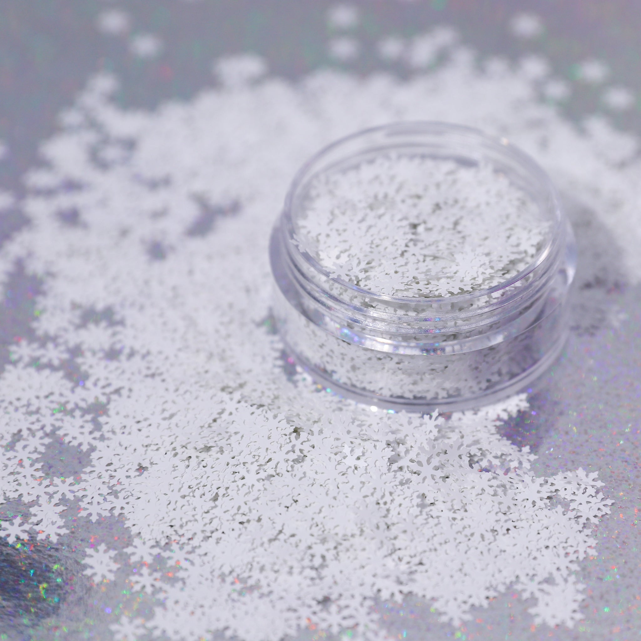 White Snowflake Shape Nail Glitter 5g