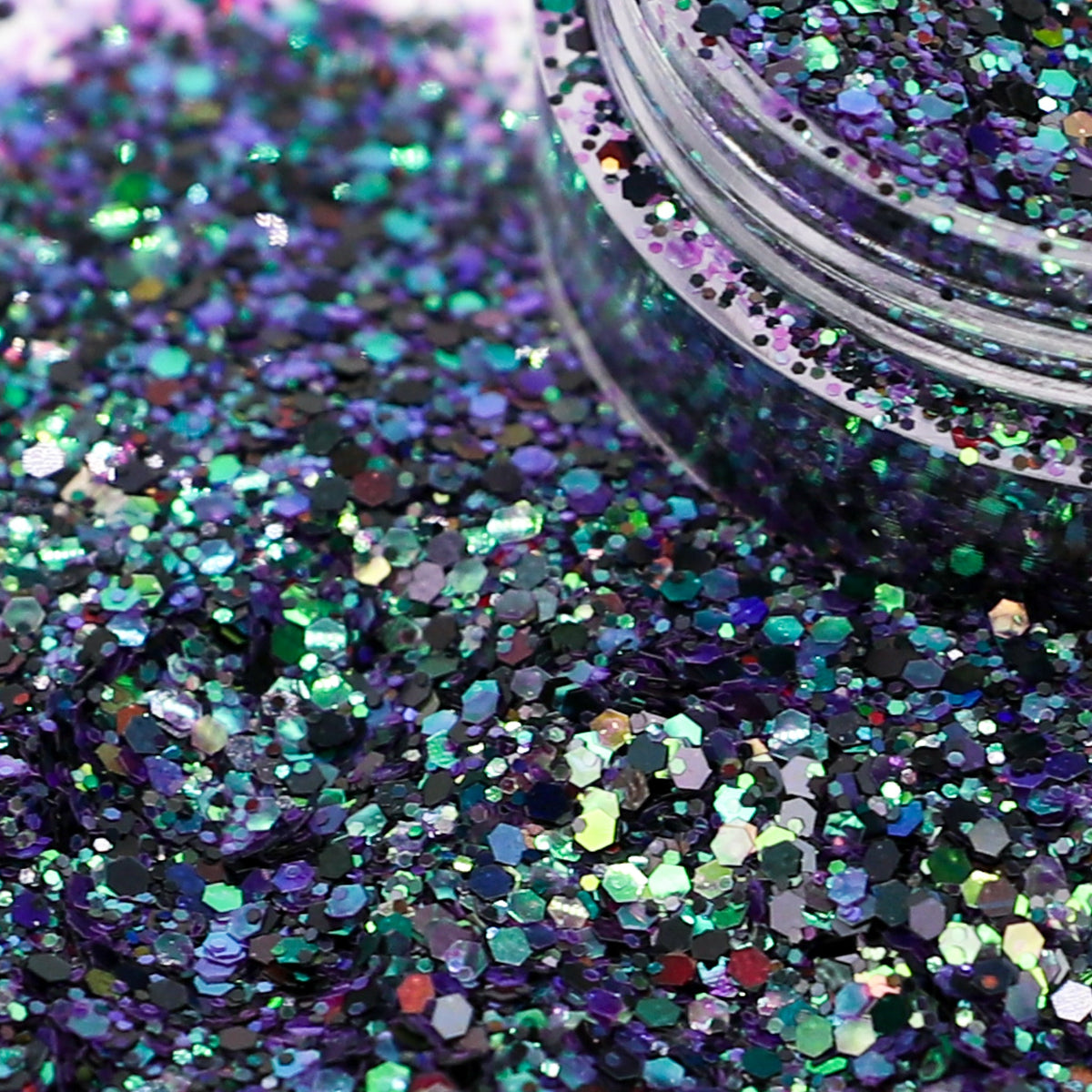 Astroid Black Purple Holographic Nail Glitter