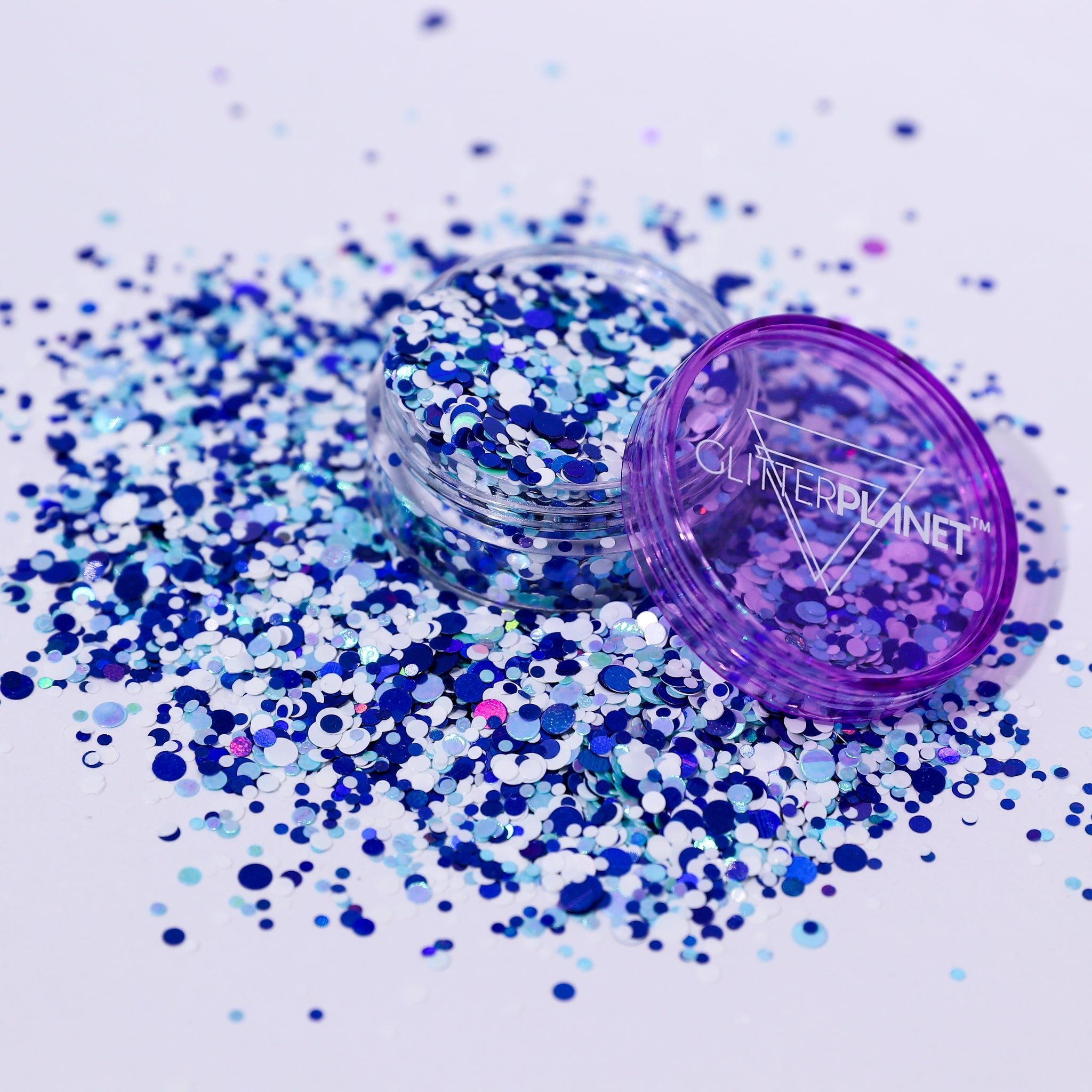 Bubbles Blue & White Dot Nail Glitter 5g