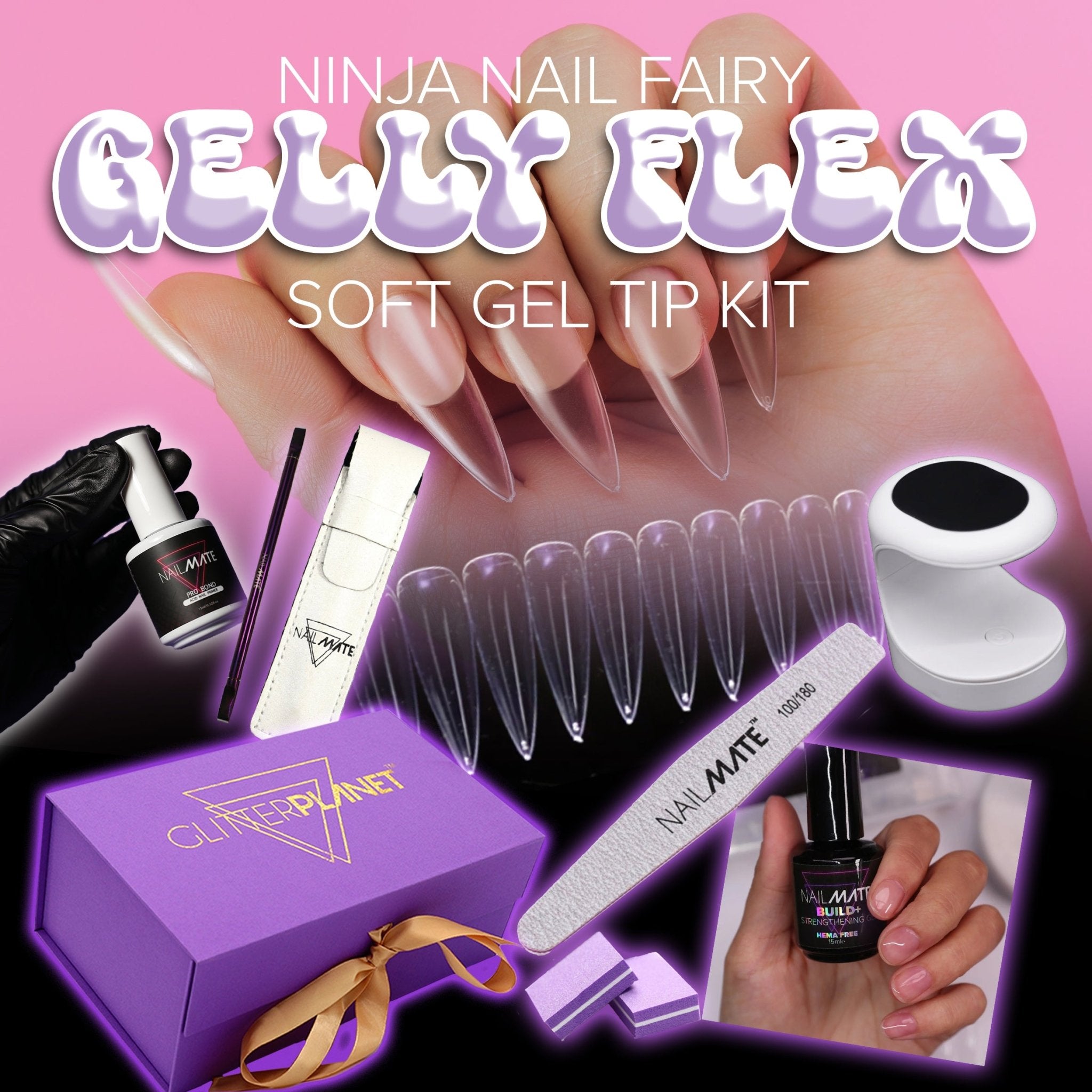 GELLY FLEX Full Cover Soft Gel Nails Tip Kit