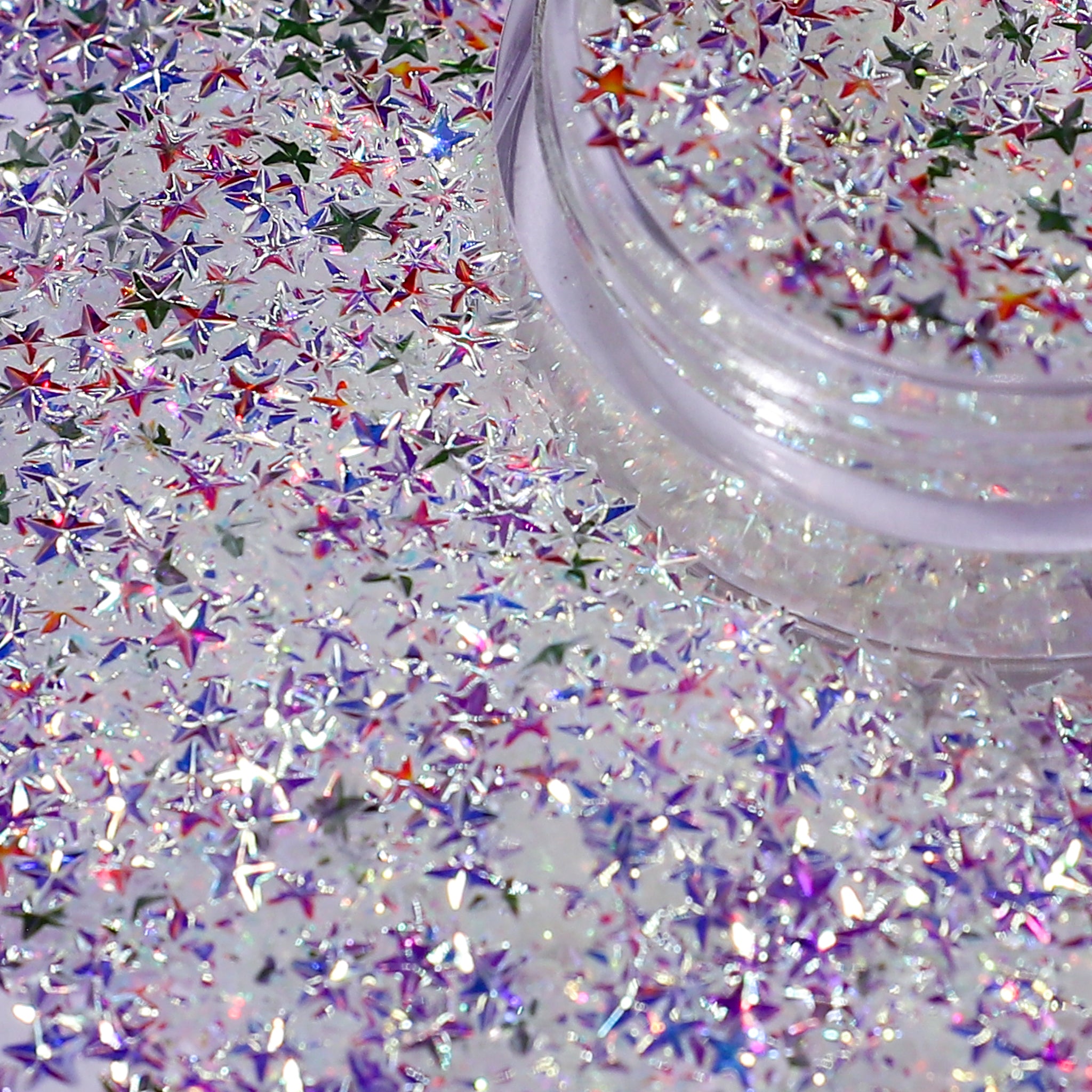 3D Iridescent Stars Loose Nail Glitter 3g