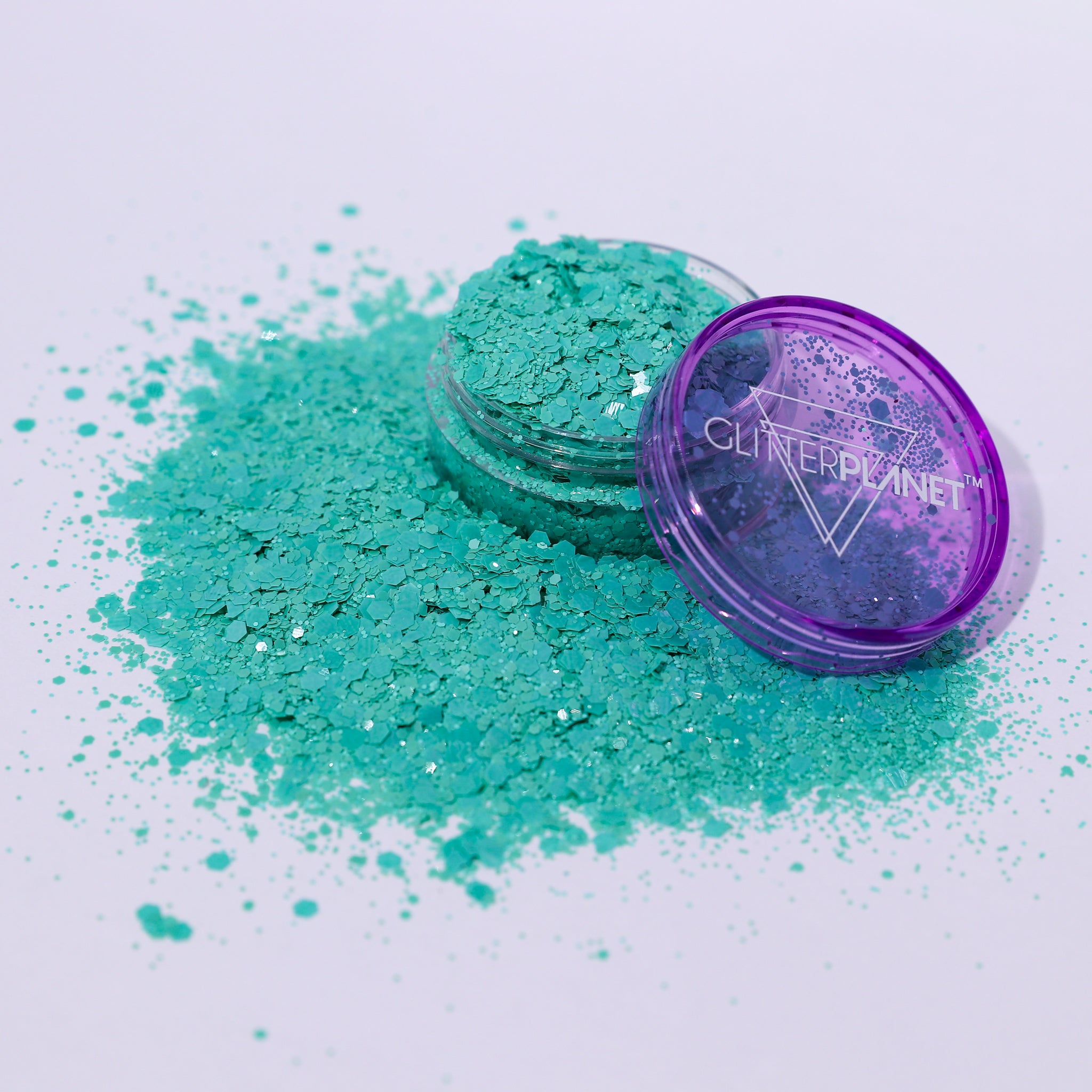 Mint Delight Matte Green Hex Glitter