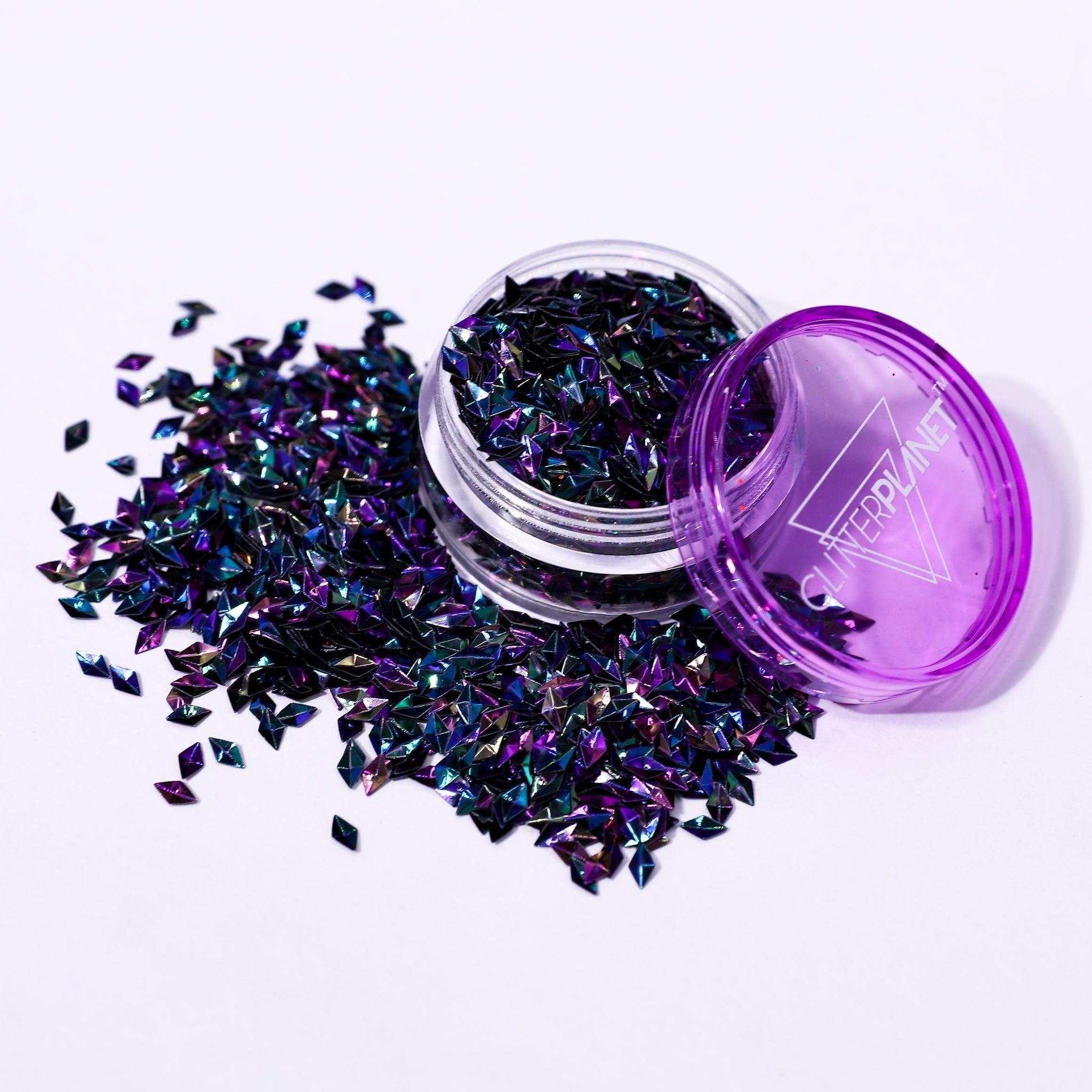 Oil Slick diamond glitter close up image | Glitter Planet