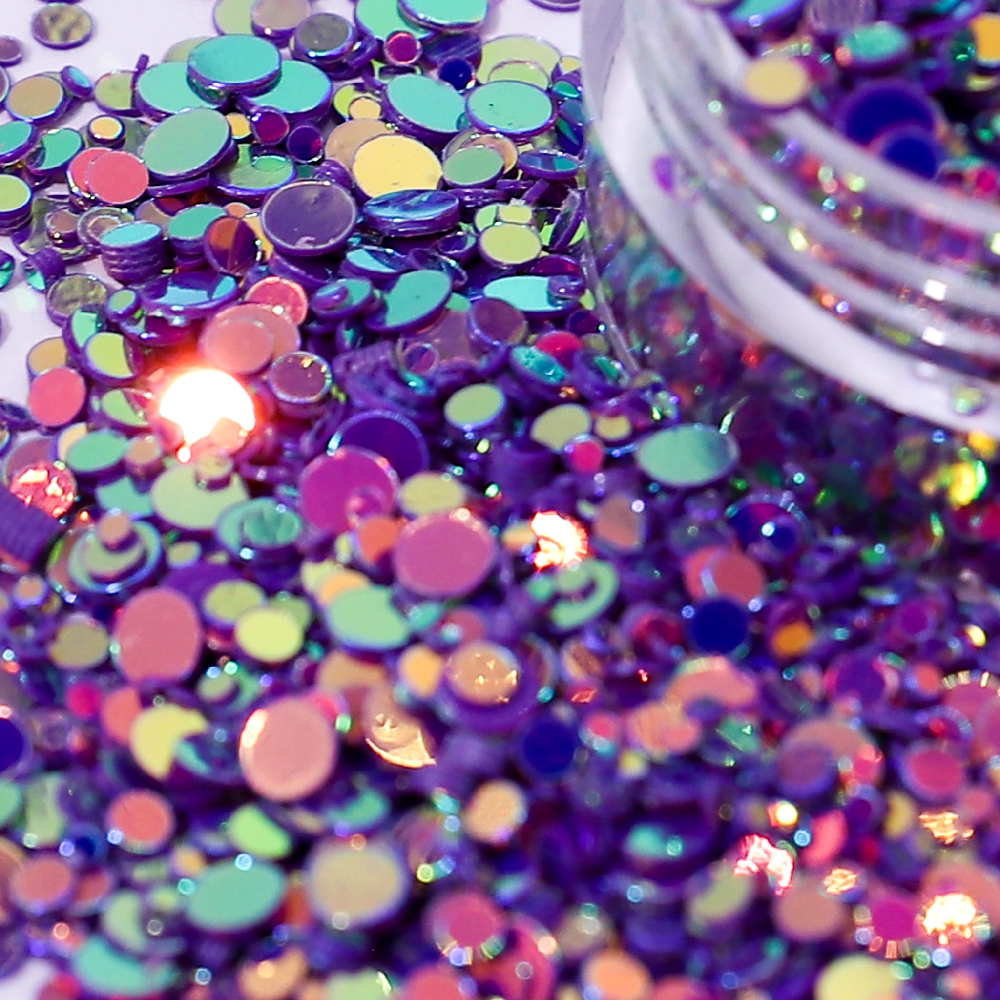 Loose Nail Glitter | Iridescent Purple Dots