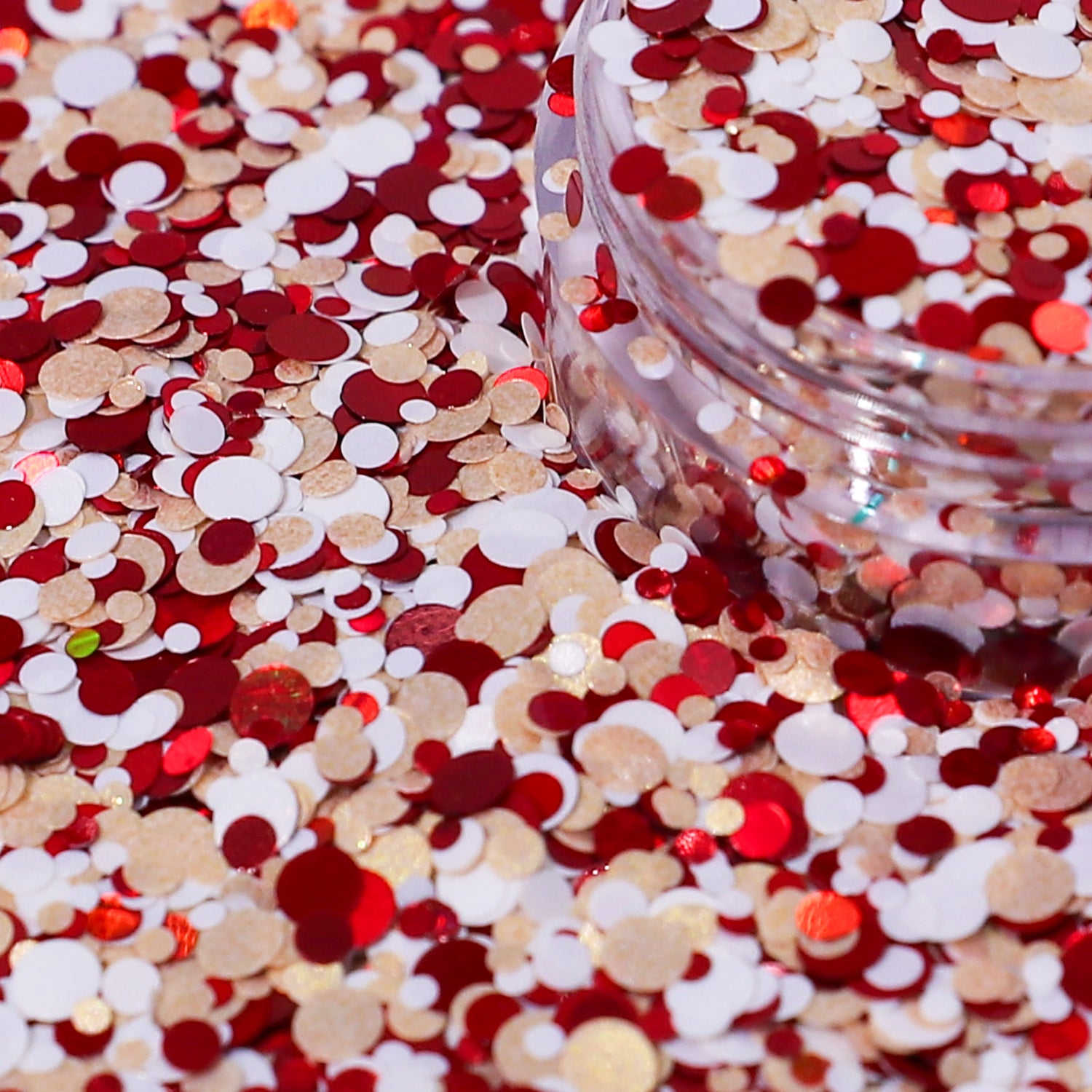 Velvet Dreams Red, White & Gold Pearl Nail Glitter