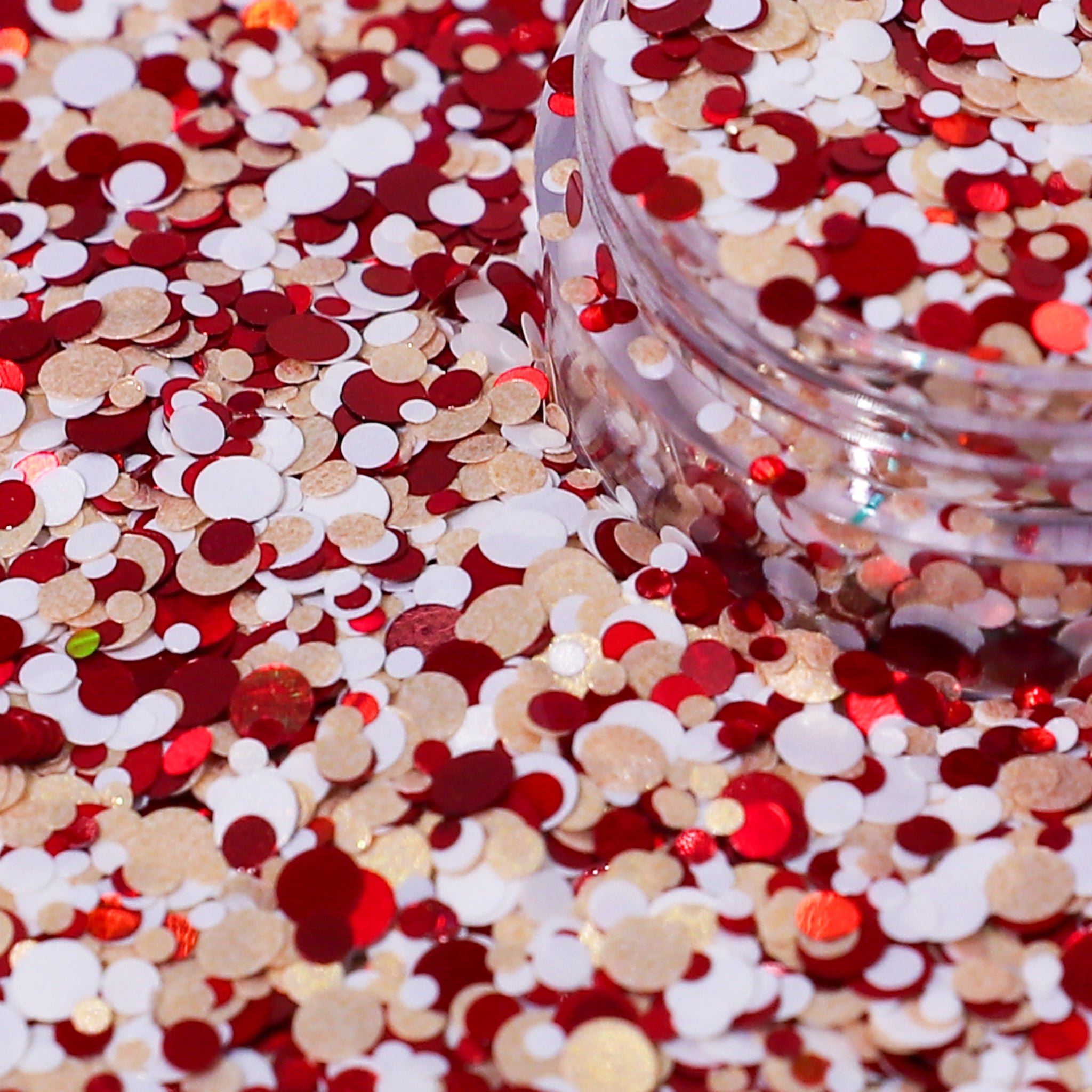 Velvet Dreams Red, White & Gold Pearl Nail Glitter