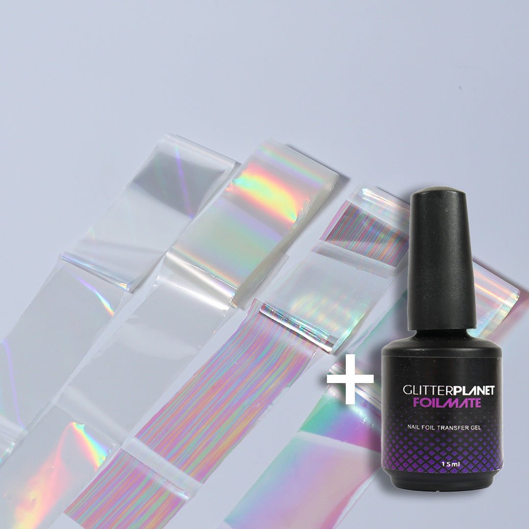 Iridescent clear Pearlised Nail Art Transfer Foils