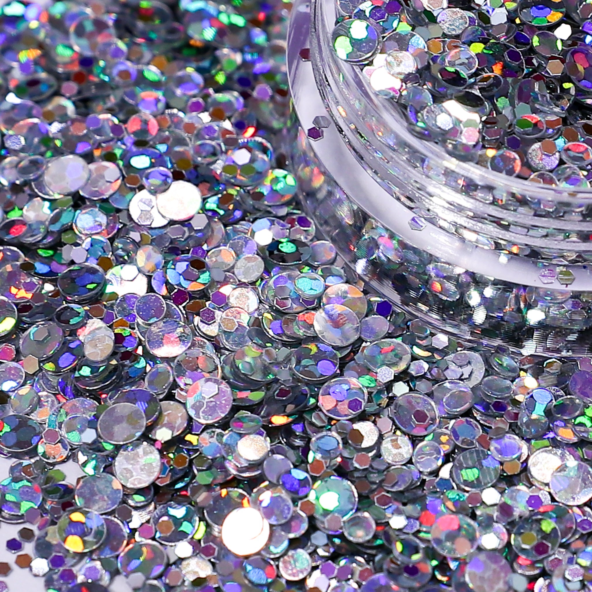 Disco Ball silver holographic nail glitter from Glitter Planet