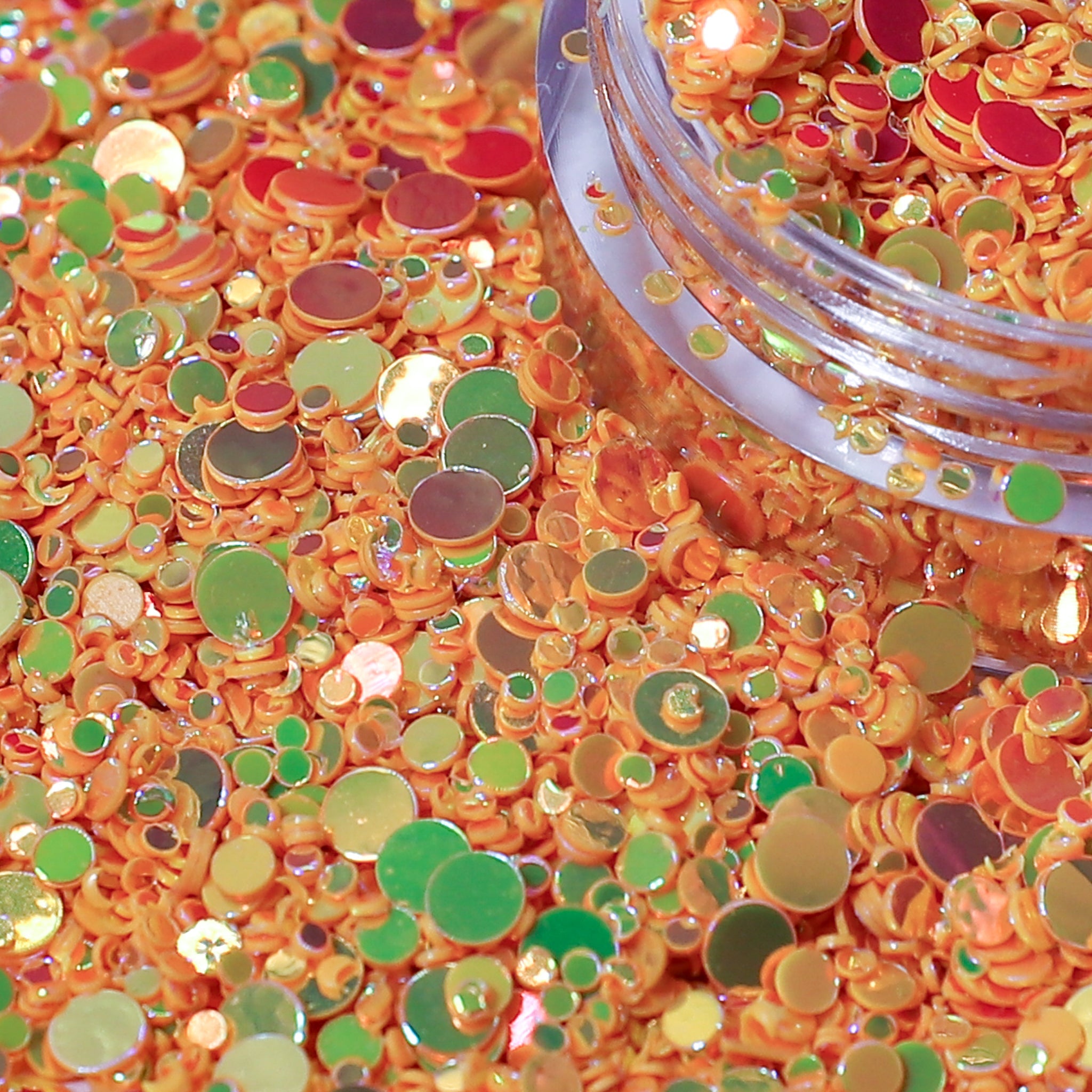 Yellow Dot glitter in clear jar