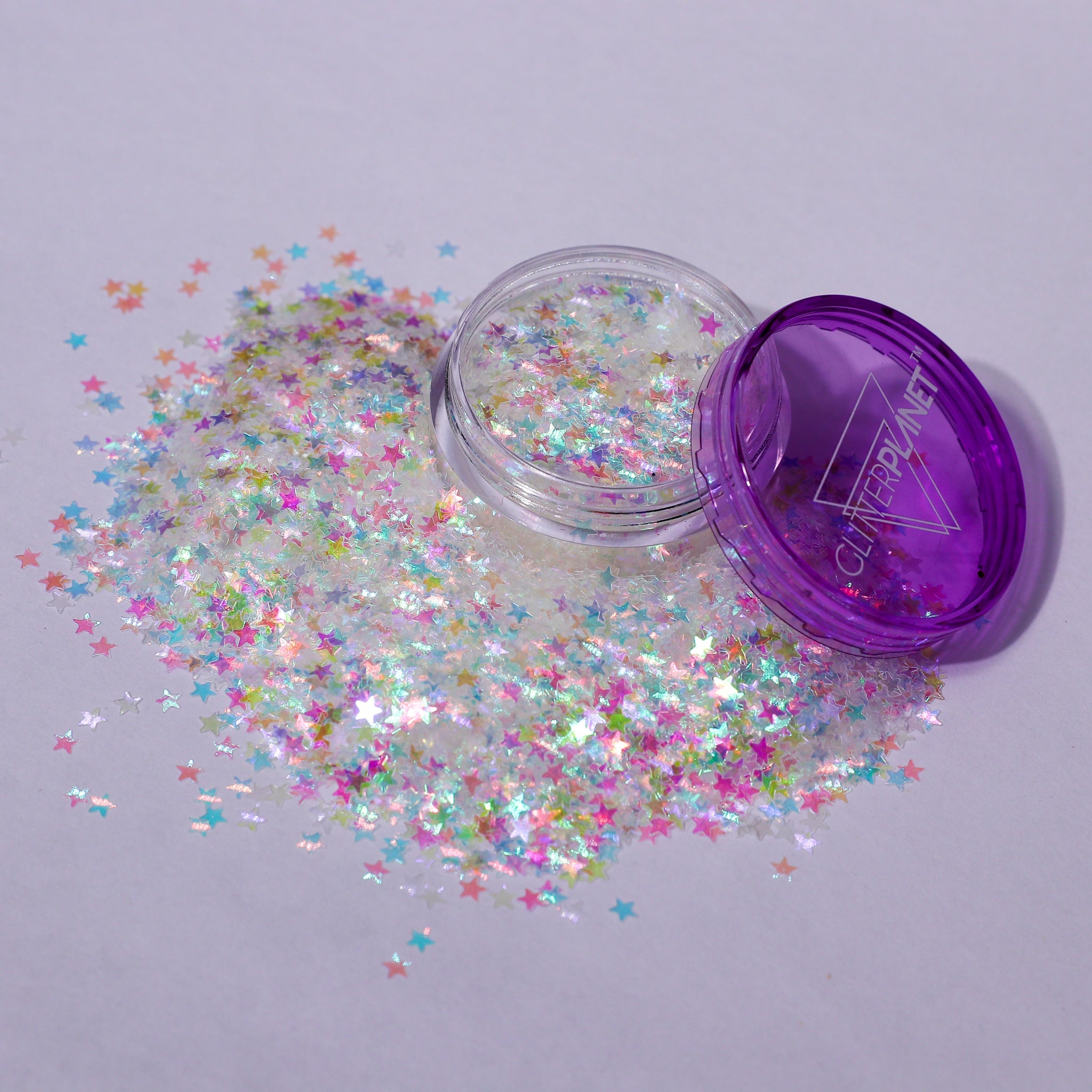 rainbow iridescent stars nail glitter from glitter planet