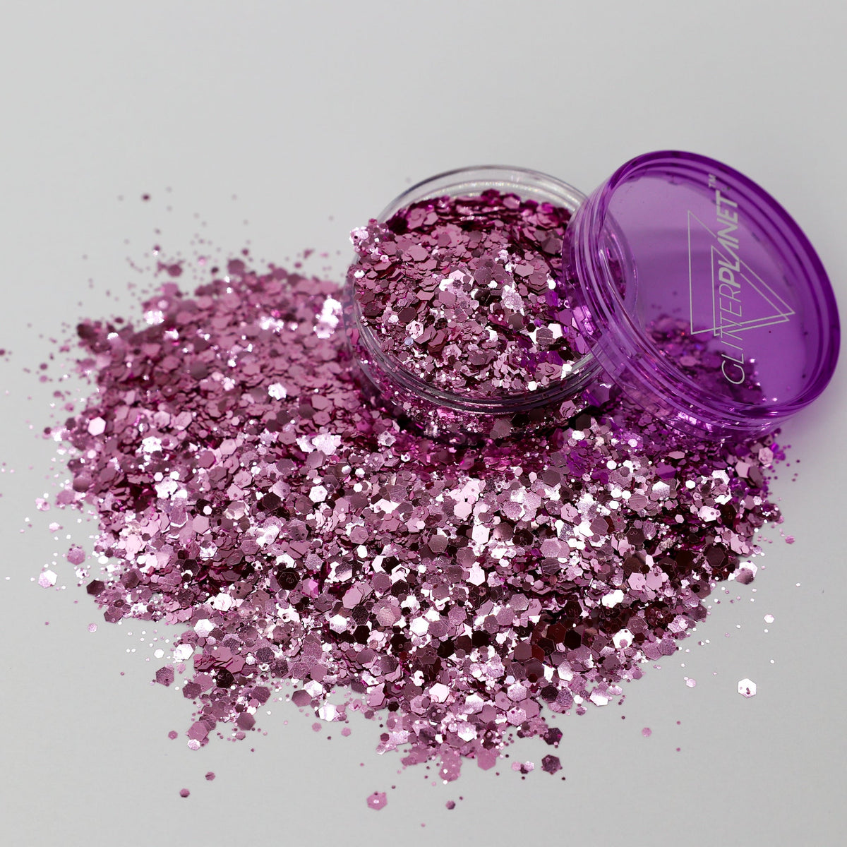 Metallic Mauve Chunky Pink Metallic Nail Glitter