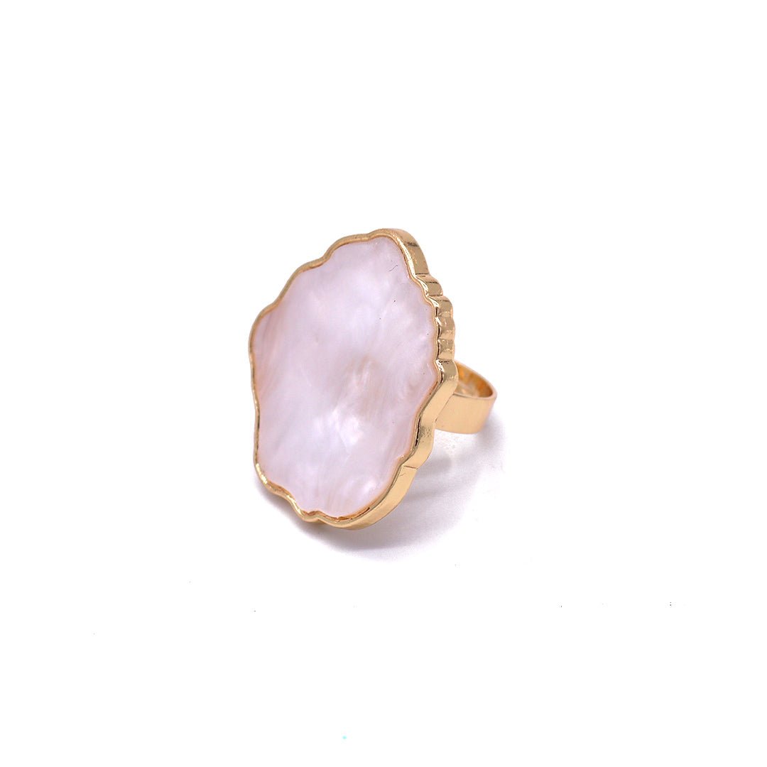 glitter planet nail art palette ring in pink opal style