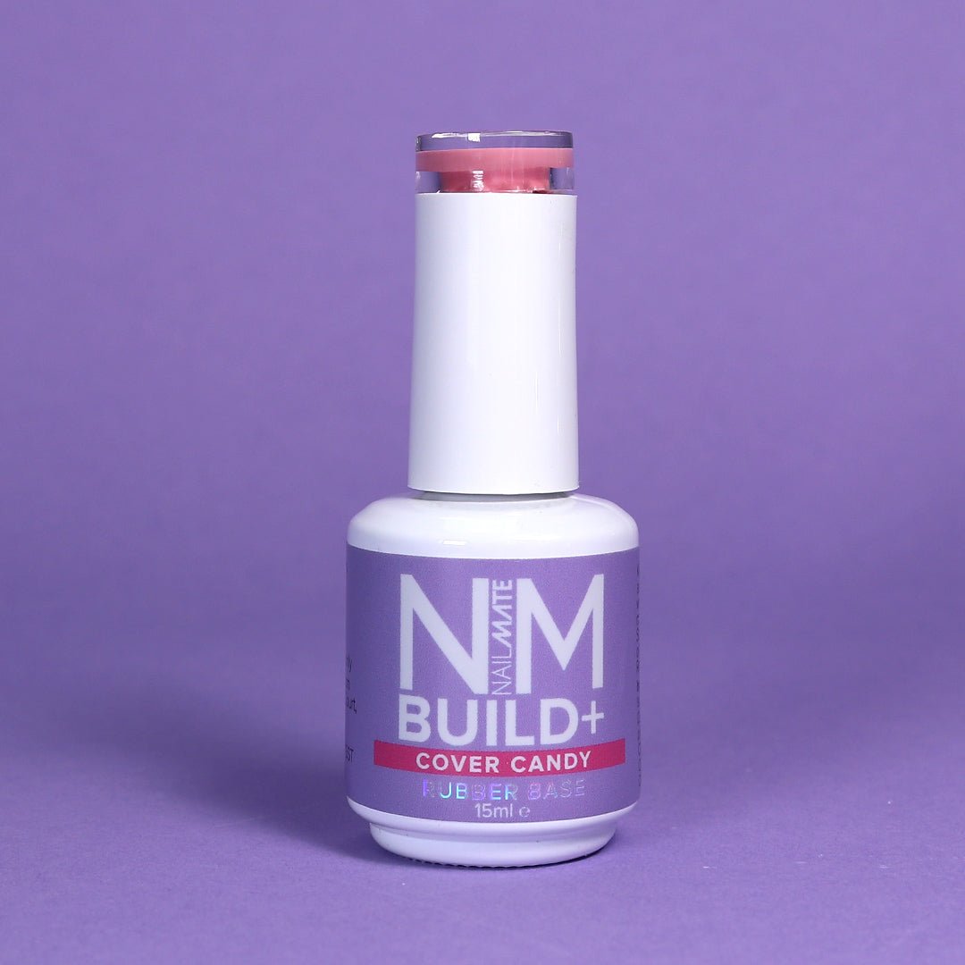 NM BUILD+ Builder Gel displayed in the bottle - cover candy