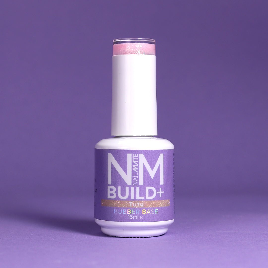 NM BUILD+ Builder Gel displayed in the bottle - tutu