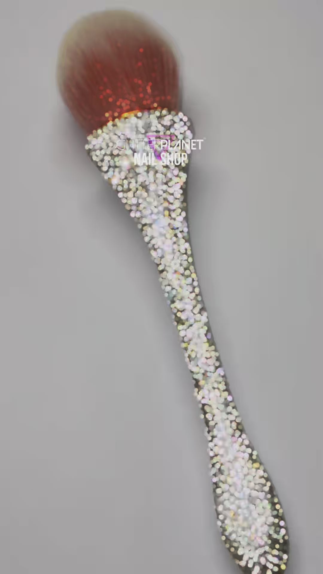 Silver Bling Handle Nail Art Dust Brush