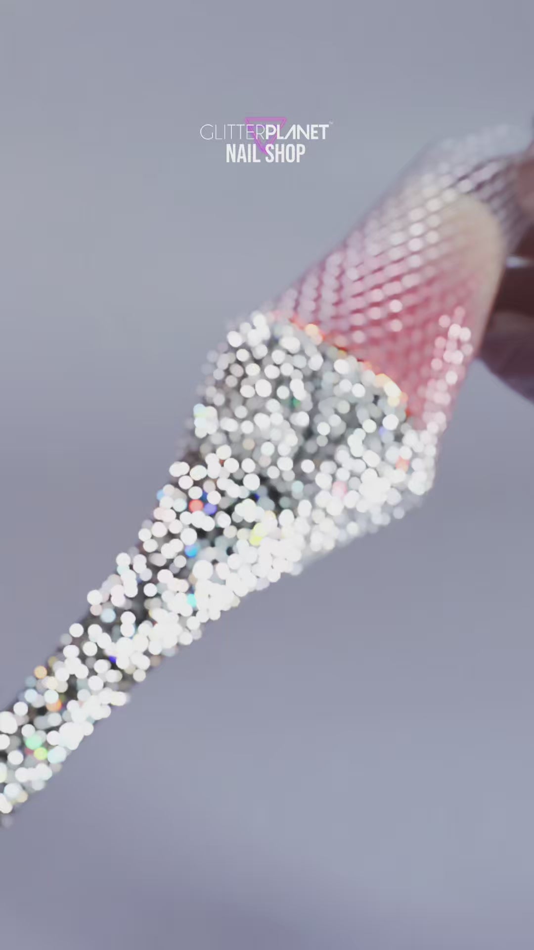 Silver Bling Handle Nail Art Dust Brush