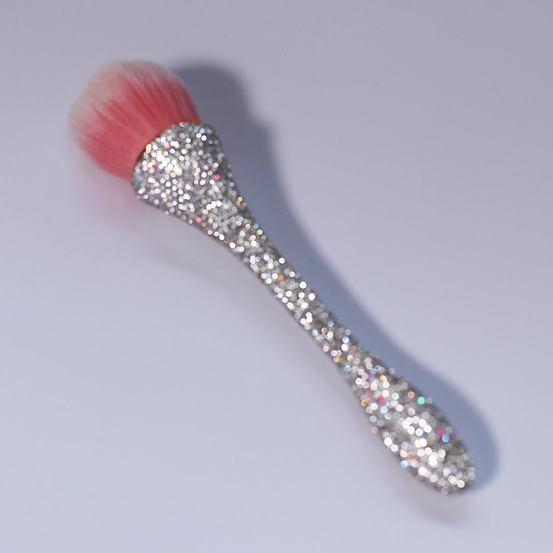 Silver Bling Handle Nail Art Dust Brush