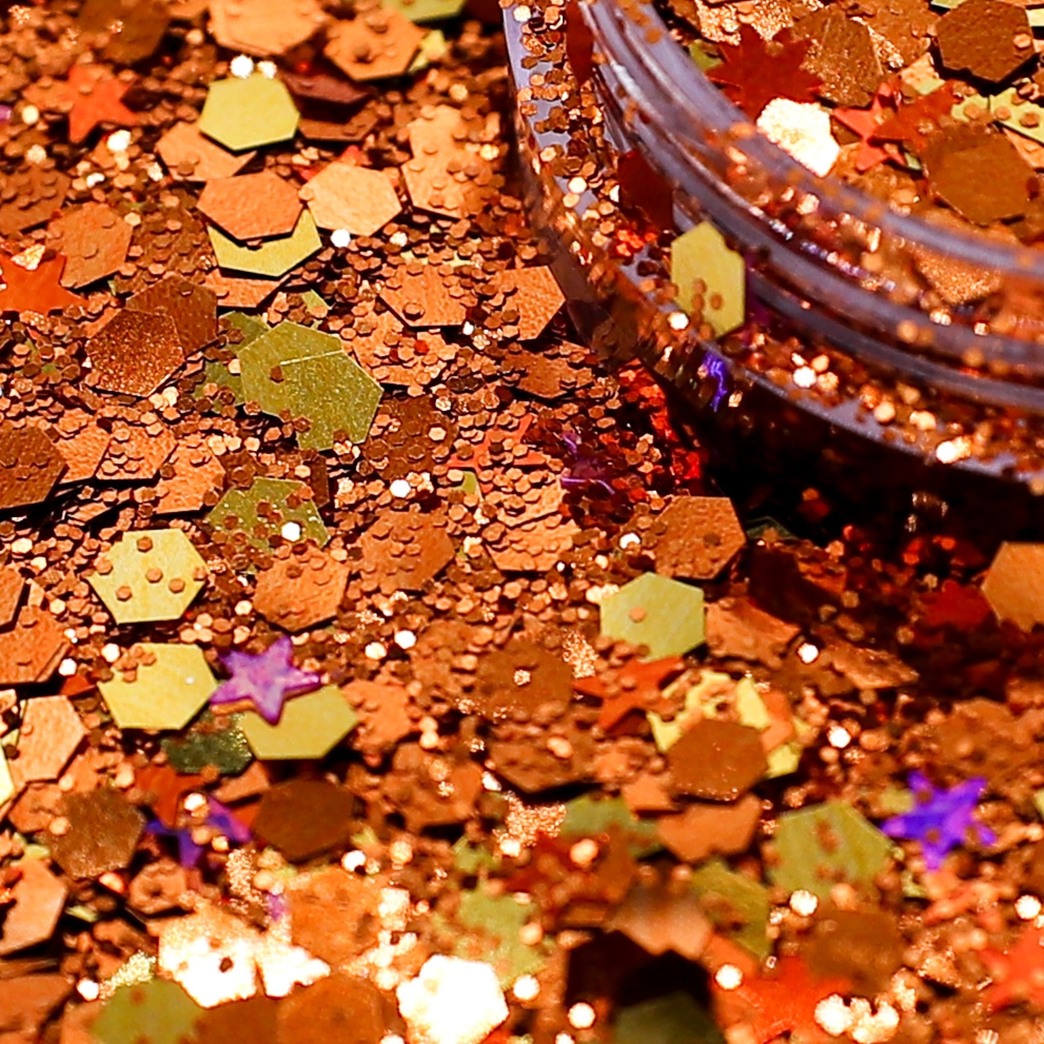 Solstice Copper-Gold Holographic UV Nail Glitter