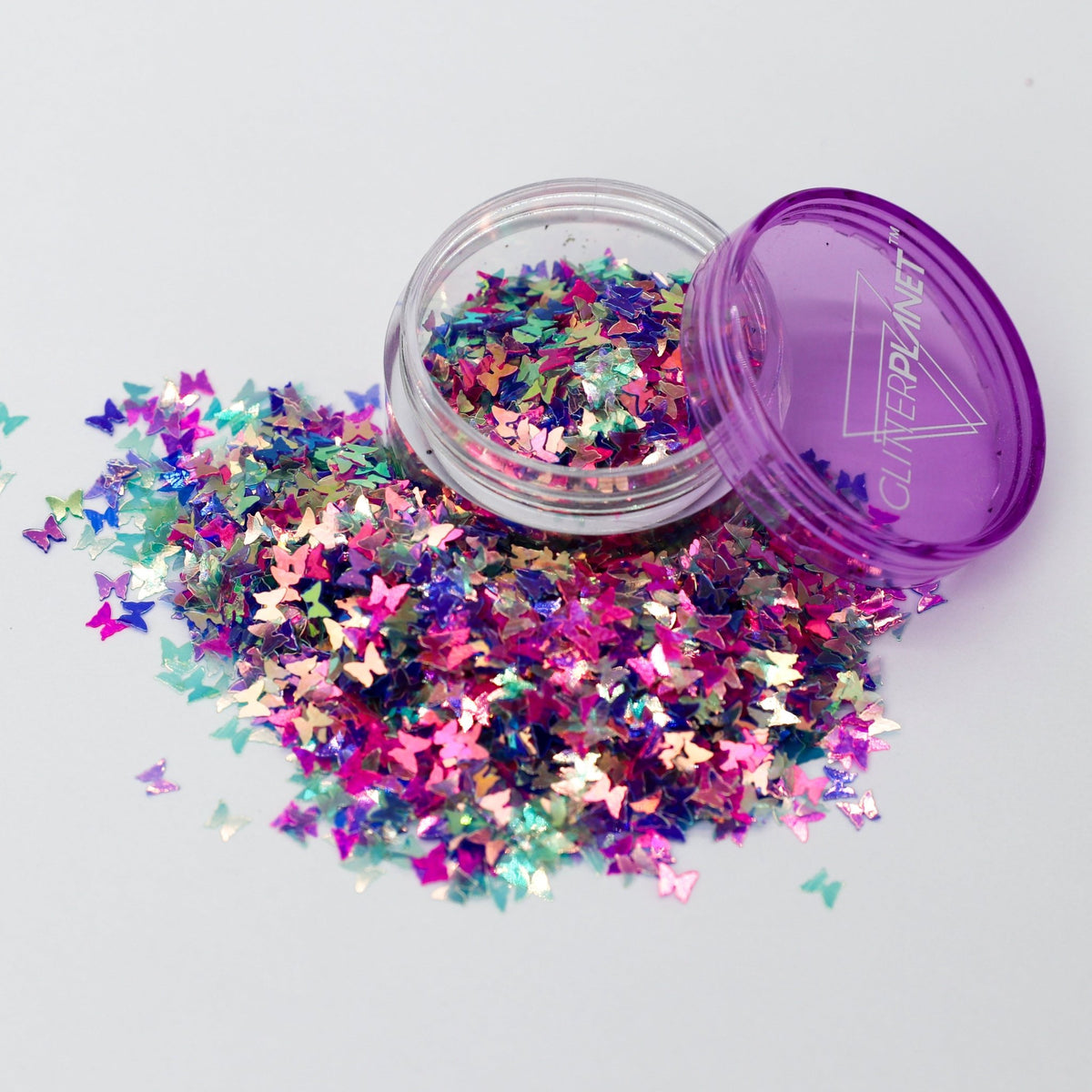 Stained Glass Purple Butterfly Mix Nail Glitter