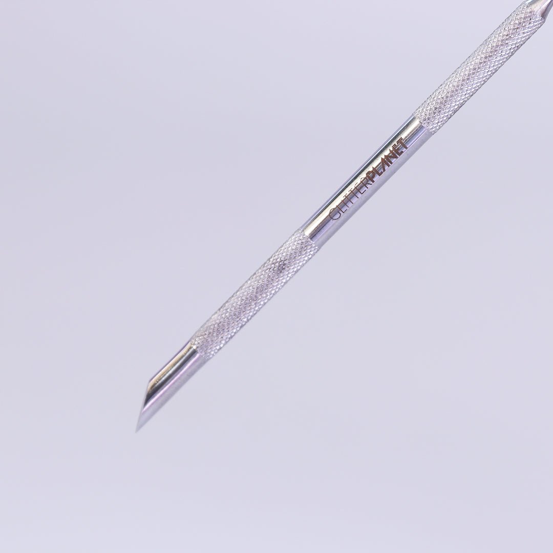 Stainless Steel Cuticle Pusher with Loop Scraper - File Grits Included