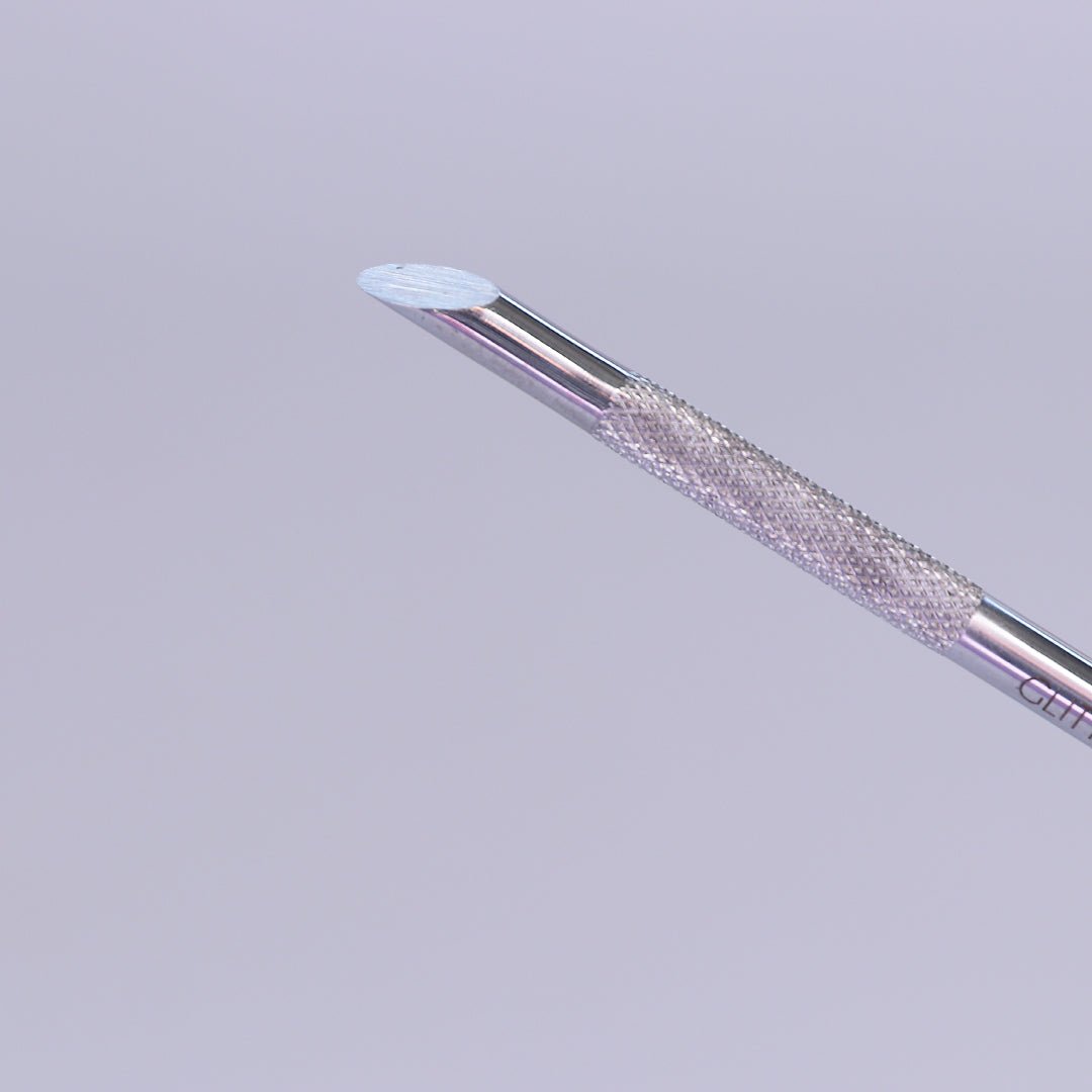 Stainless Steel Cuticle Pusher with Loop Scraper - File Grits Included