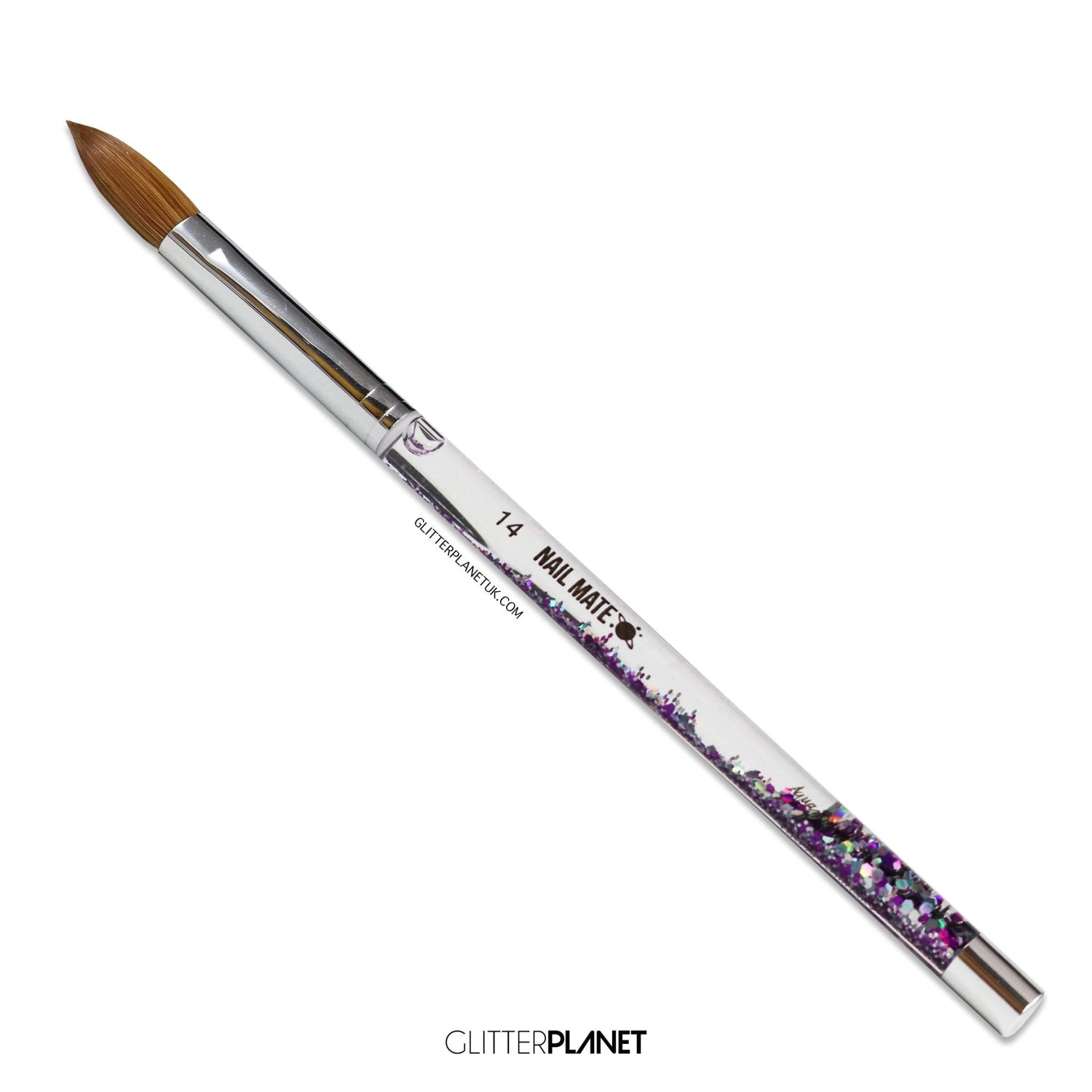 100% Kolinsky Acrylic Nail Brush | Galaxy Aqua