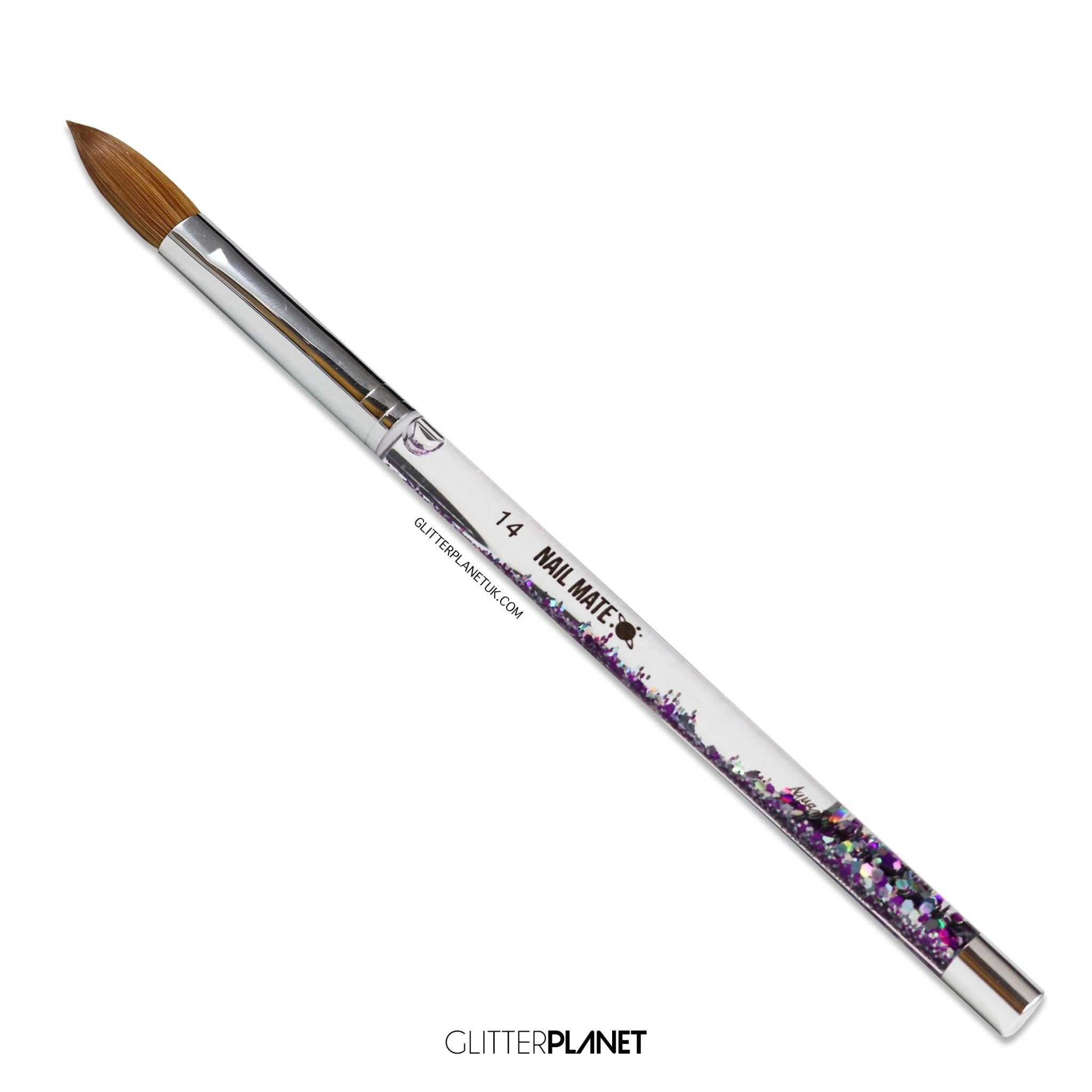 100% Kolinsky Acrylic Nail Brush | Galaxy Aqua