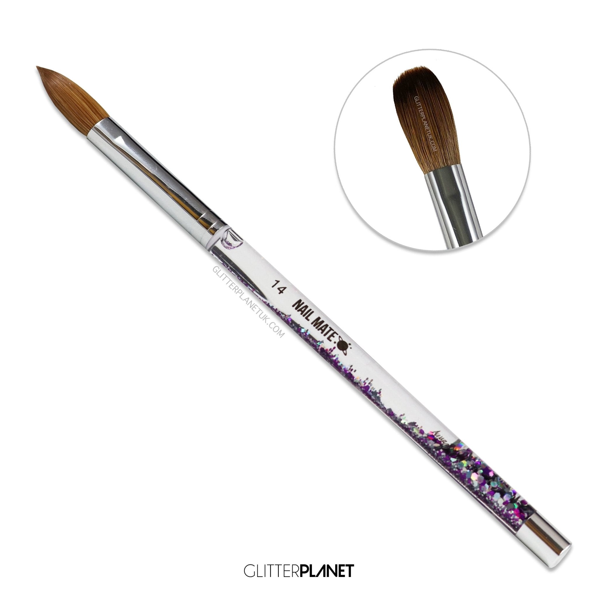100% Kolinsky Acrylic Nail Brush | Galaxy Aqua