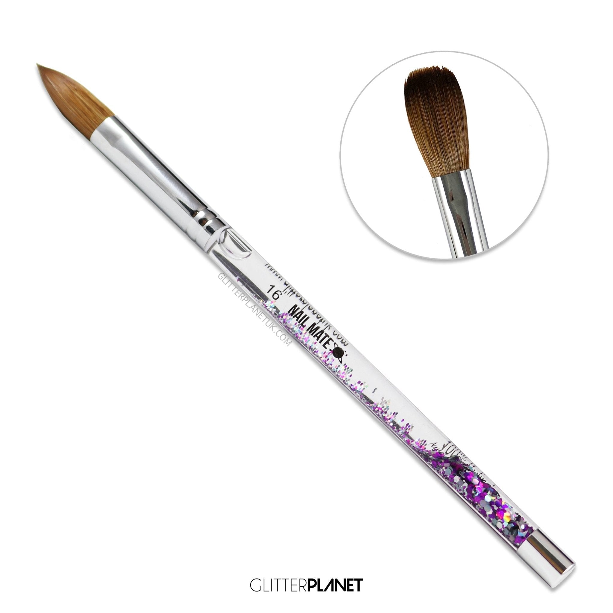 100% Kolinsky Acrylic Nail Brush | Galaxy Aqua