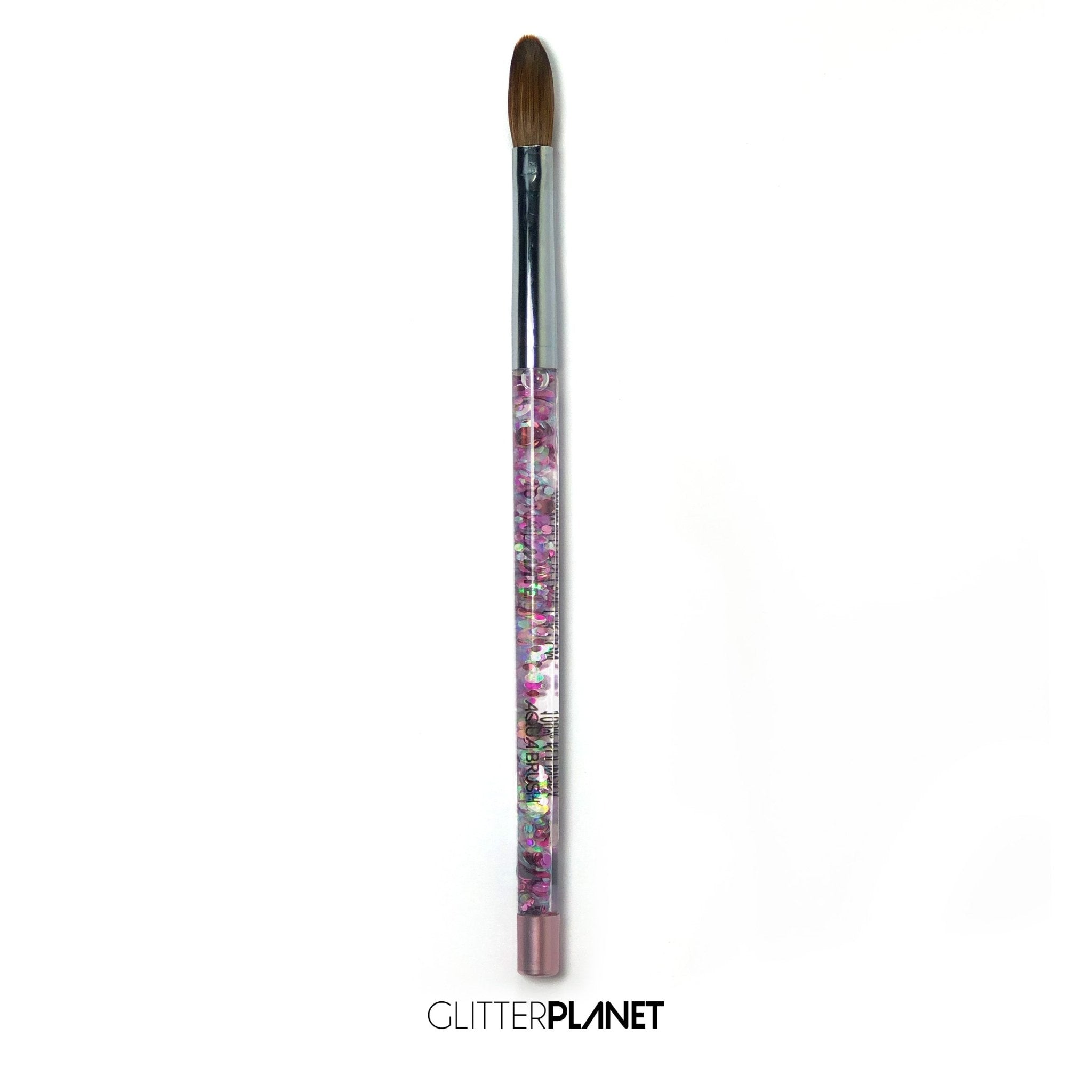 100% Kolinsky Acrylic Nail Brush | Pastel Pink Aqua