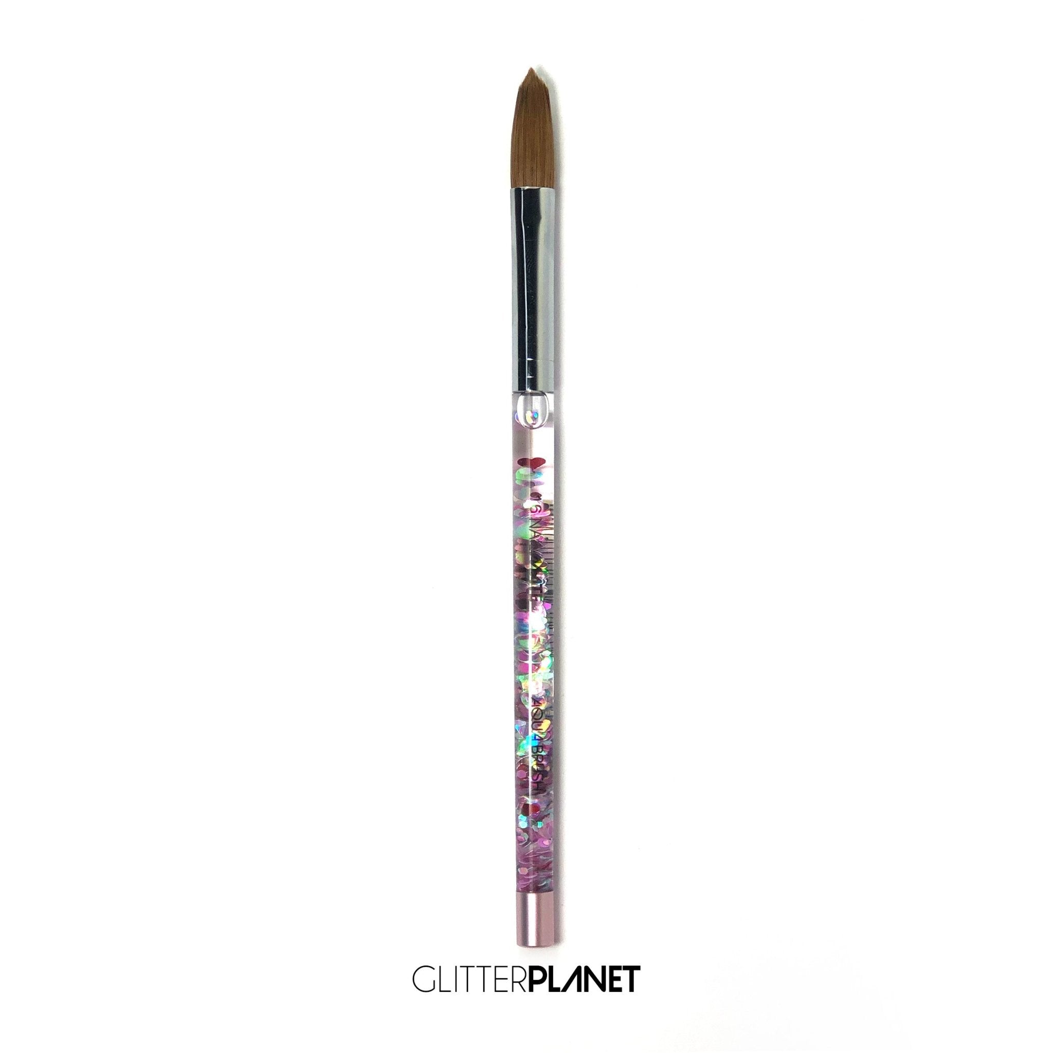 100% Kolinsky Acrylic Nail Brush | Pastel Pink Aqua