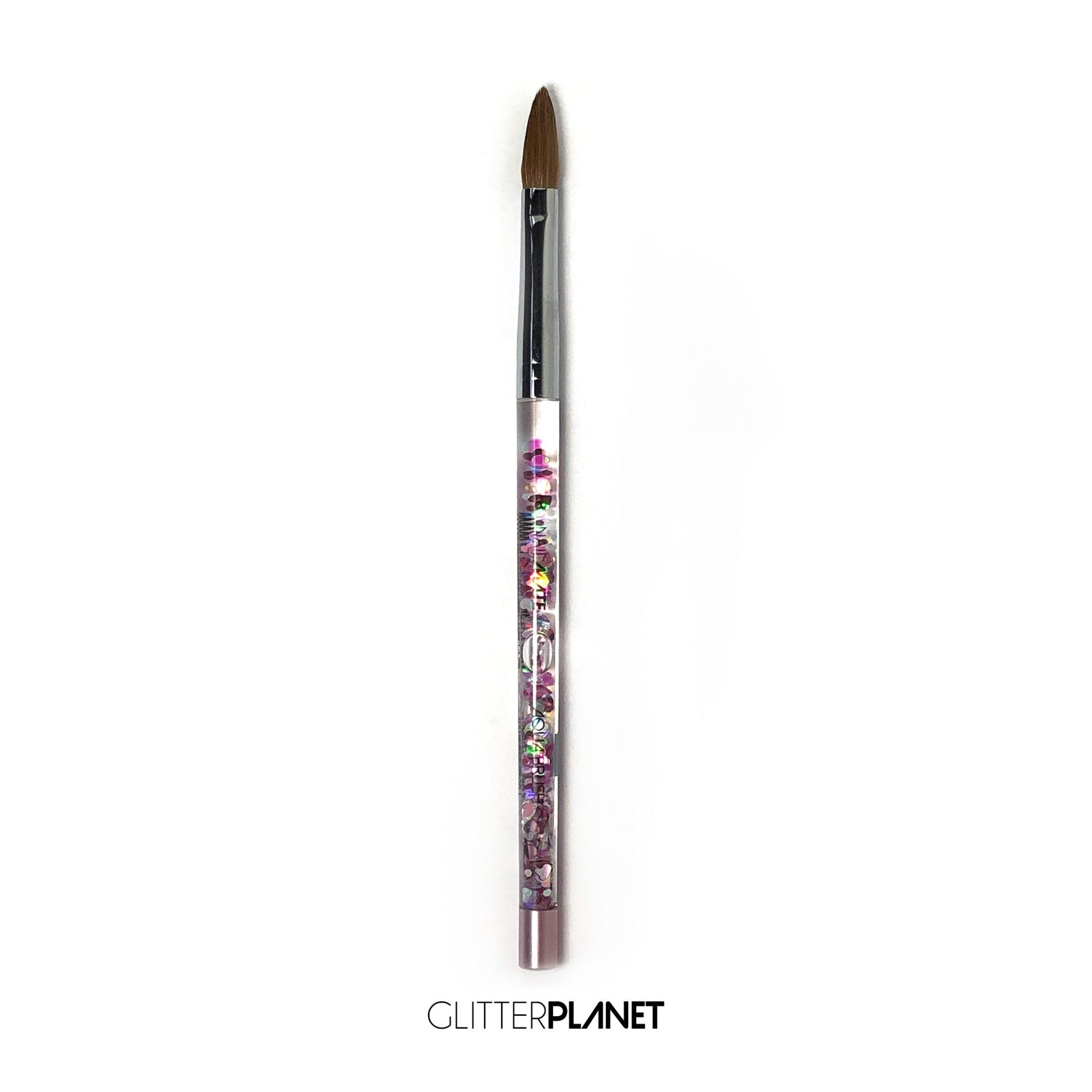 100% Kolinsky Acrylic Nail Brush | Pastel Pink Aqua