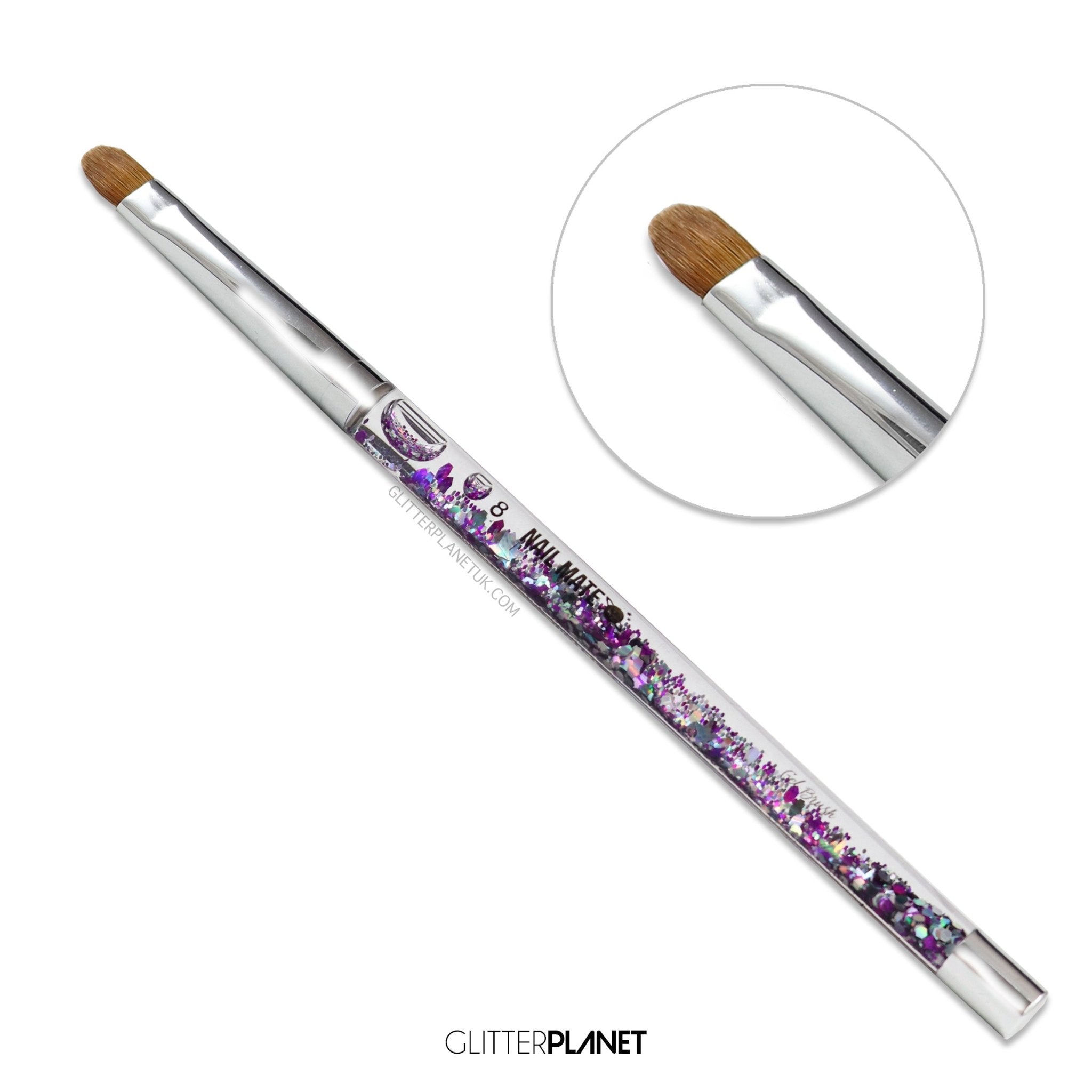 100% Kolinsky Gel Nail Brush | Galaxy Aqua