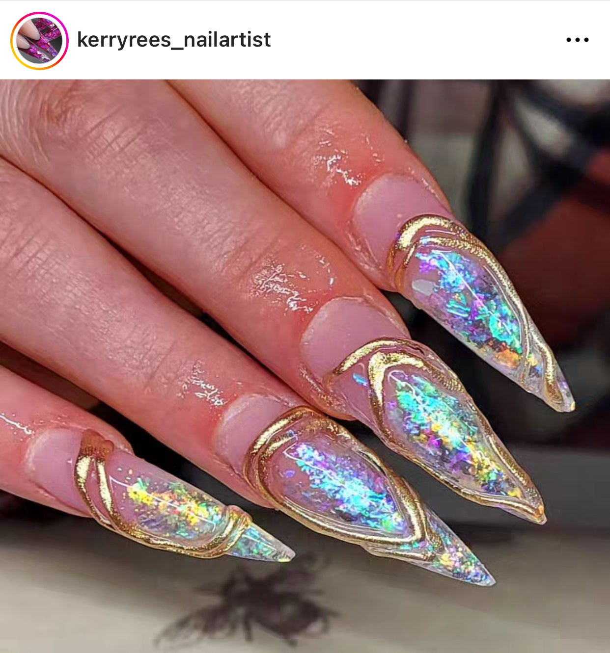 glitter planet 3d elastic gel for nails , nail on the image showing the product on a nail design