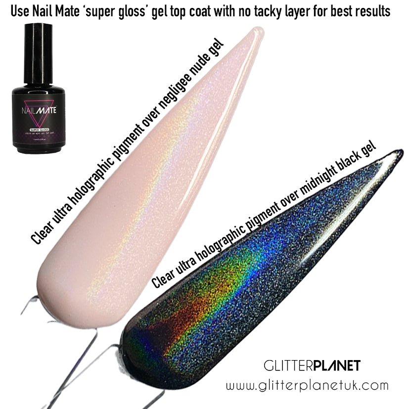 Clear Ultra Holographic Magic Chrome Nail Pigment - Glitter Planet