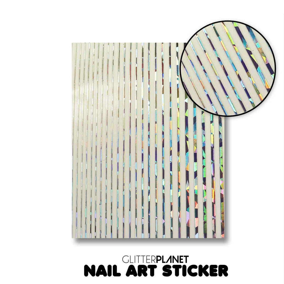 Holographic Stripe Nail Art Sticker
