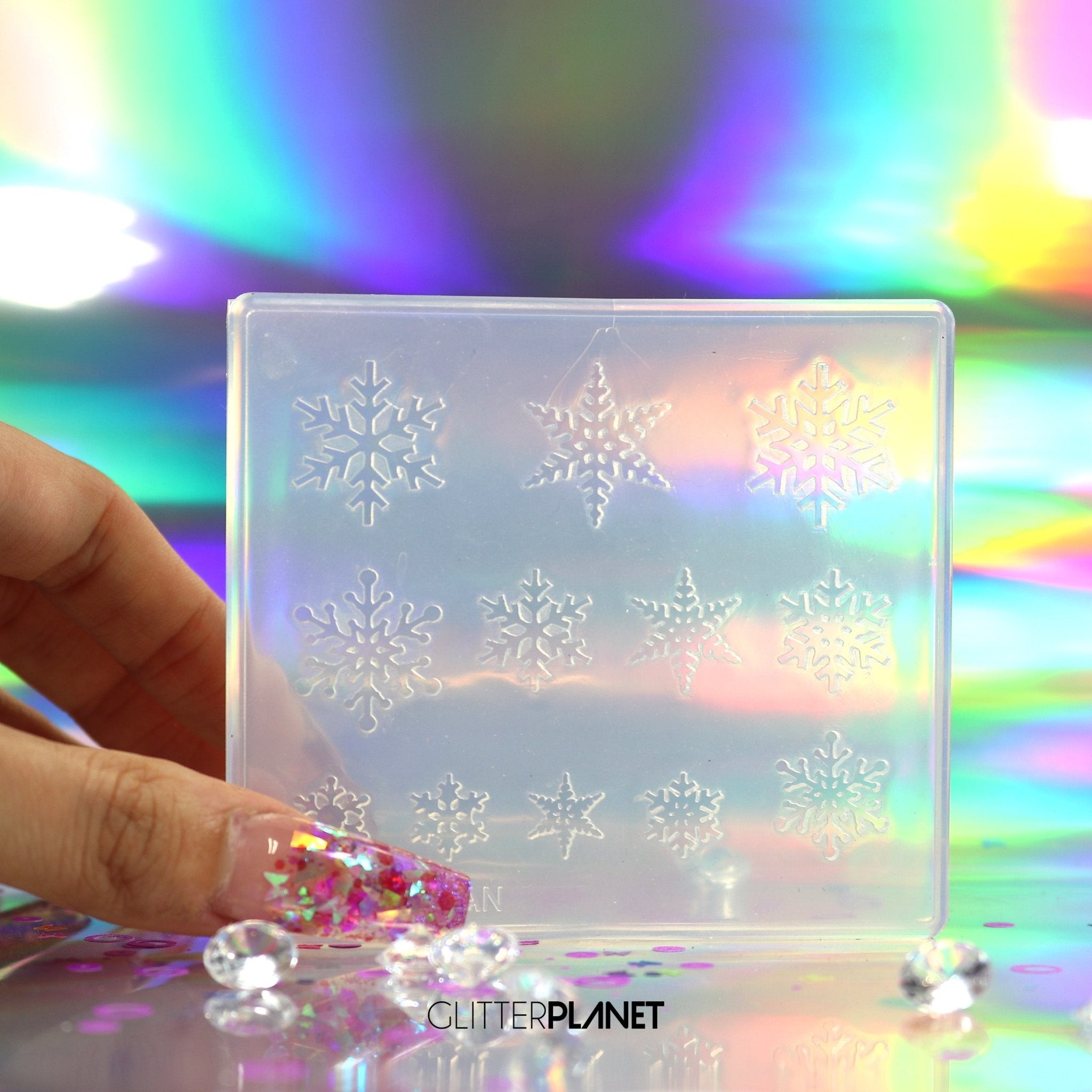 LARGE Silicone Snowflake Nail Art Mold