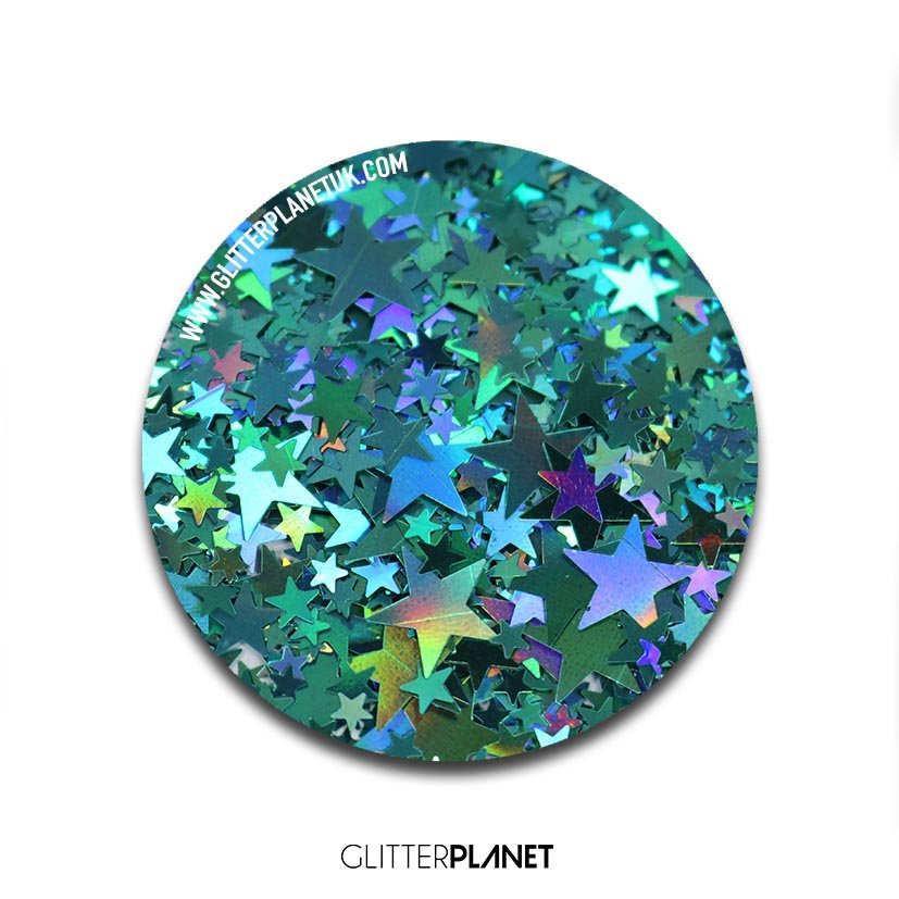 Loose Nail Glitter | Teal Holo Multi Stars 3g
