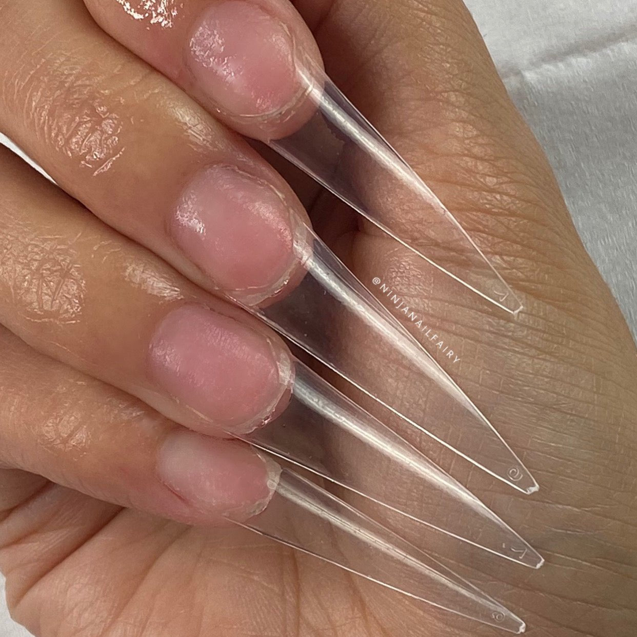 Nail Tips Easy tips Clear - Long Stiletto nail tips for acrylic and hard gel nails