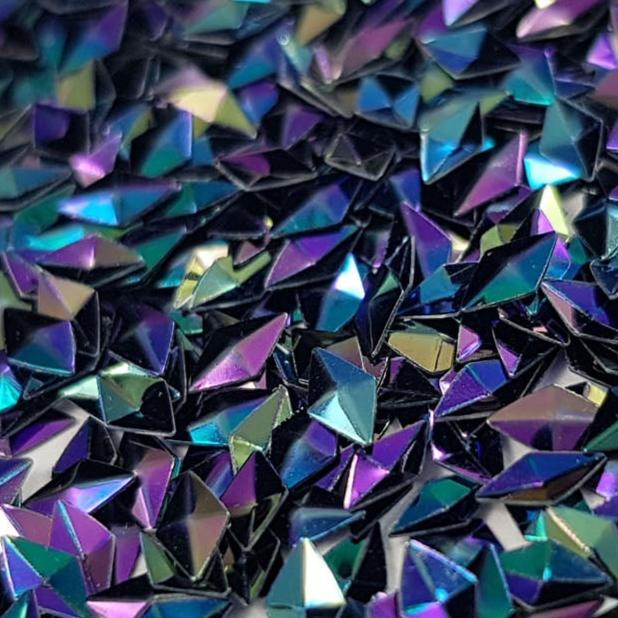 Oil Slick diamond glitter close up image | Glitter Planet