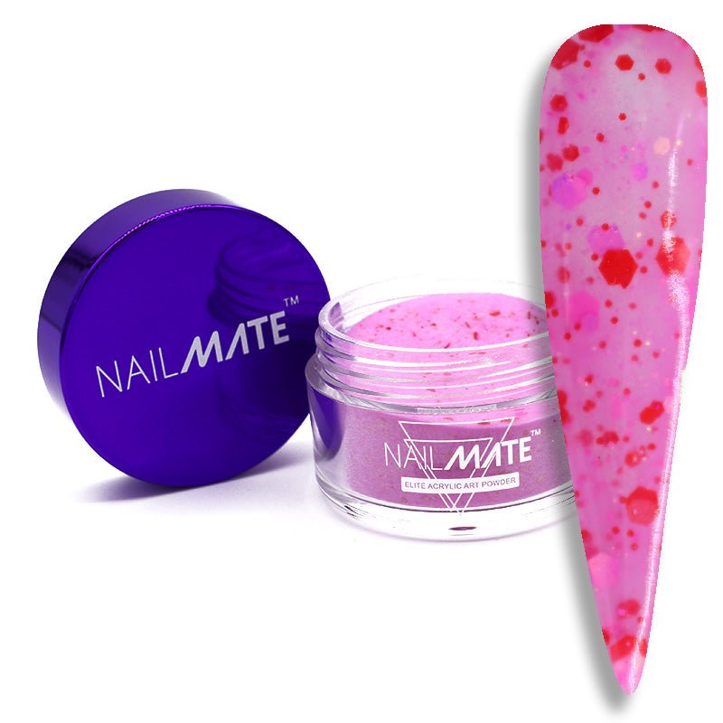 Over it Pink & Red GLOW Acrylic Powder
