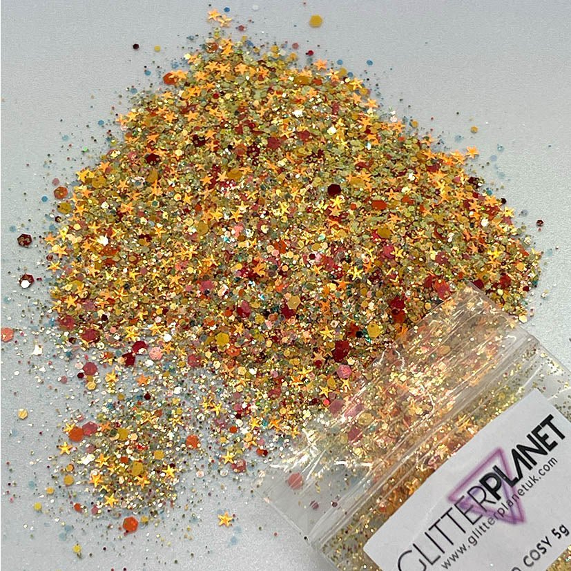 So Cosy - Gold and Orange Nail Glitter - Glitter Planet