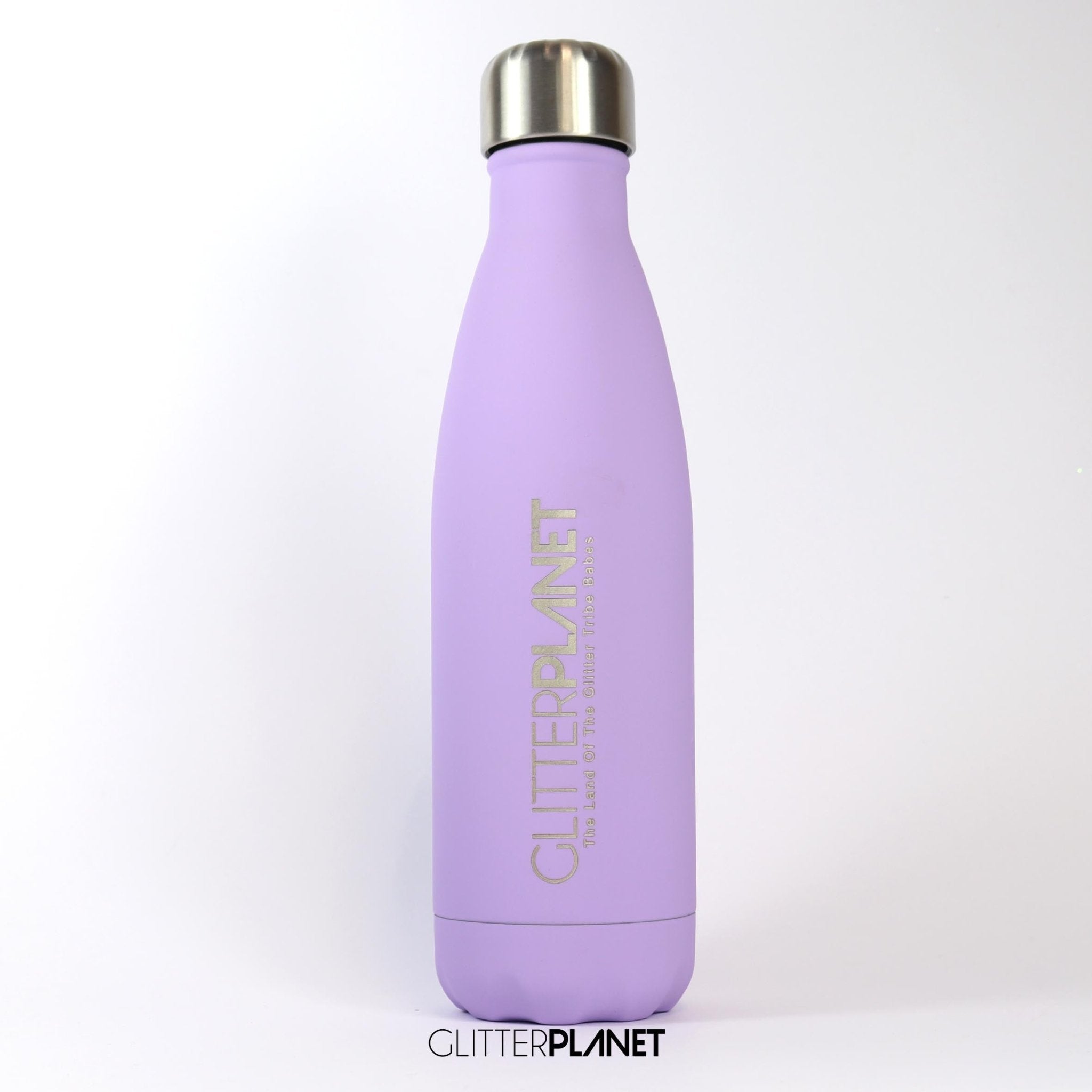 Kids Stainless Steel Water Bottle With Heart & Lilac Design – Little Gang Collection, Wide Mouth, Sports Cap, Perfect For School & Outings