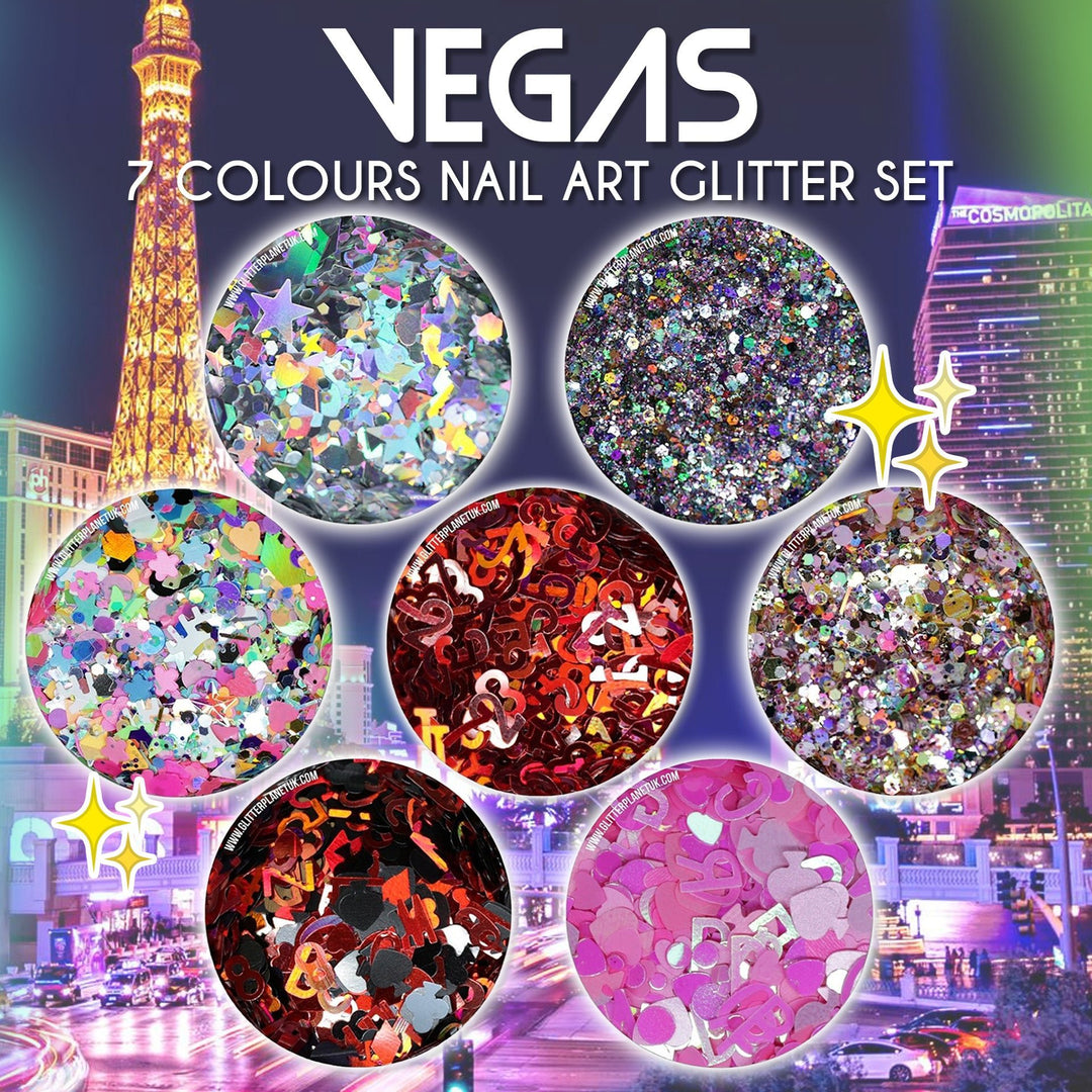 Vegas Chunky Nail Art Glitter Set - Glitter Planet