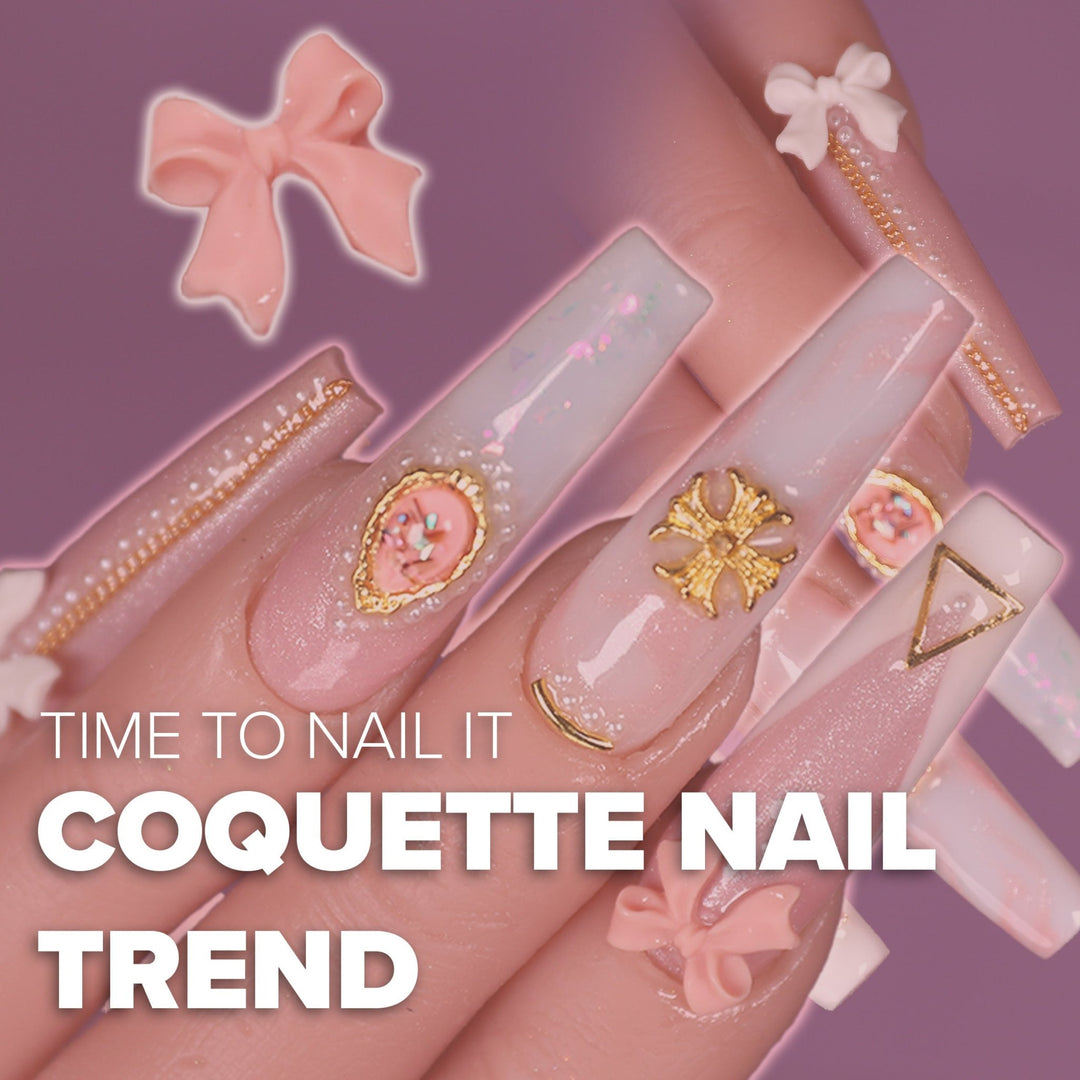 coquette nail art design with title