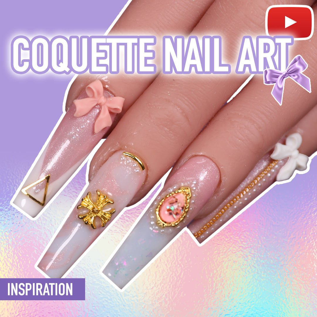 coquette nail art design with title