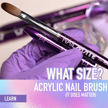 An acrylic brush with the blog title - what size acrylic nail brush?