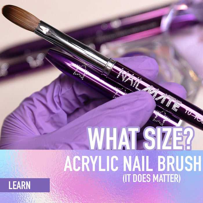 An acrylic brush with the blog title - what size acrylic nail brush?